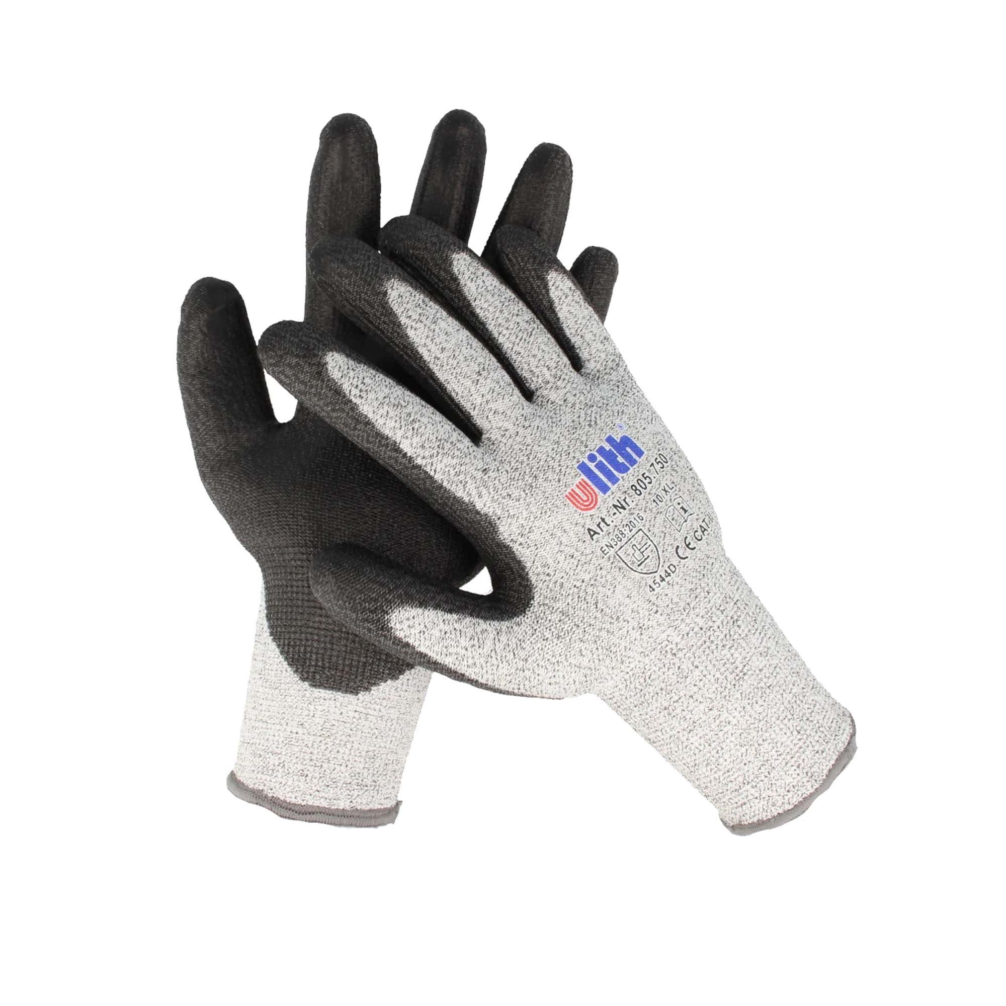 Ulith Arbeitshandschuhe Schnittschutzhandschuhe - Schwarze PU-Beschichtung