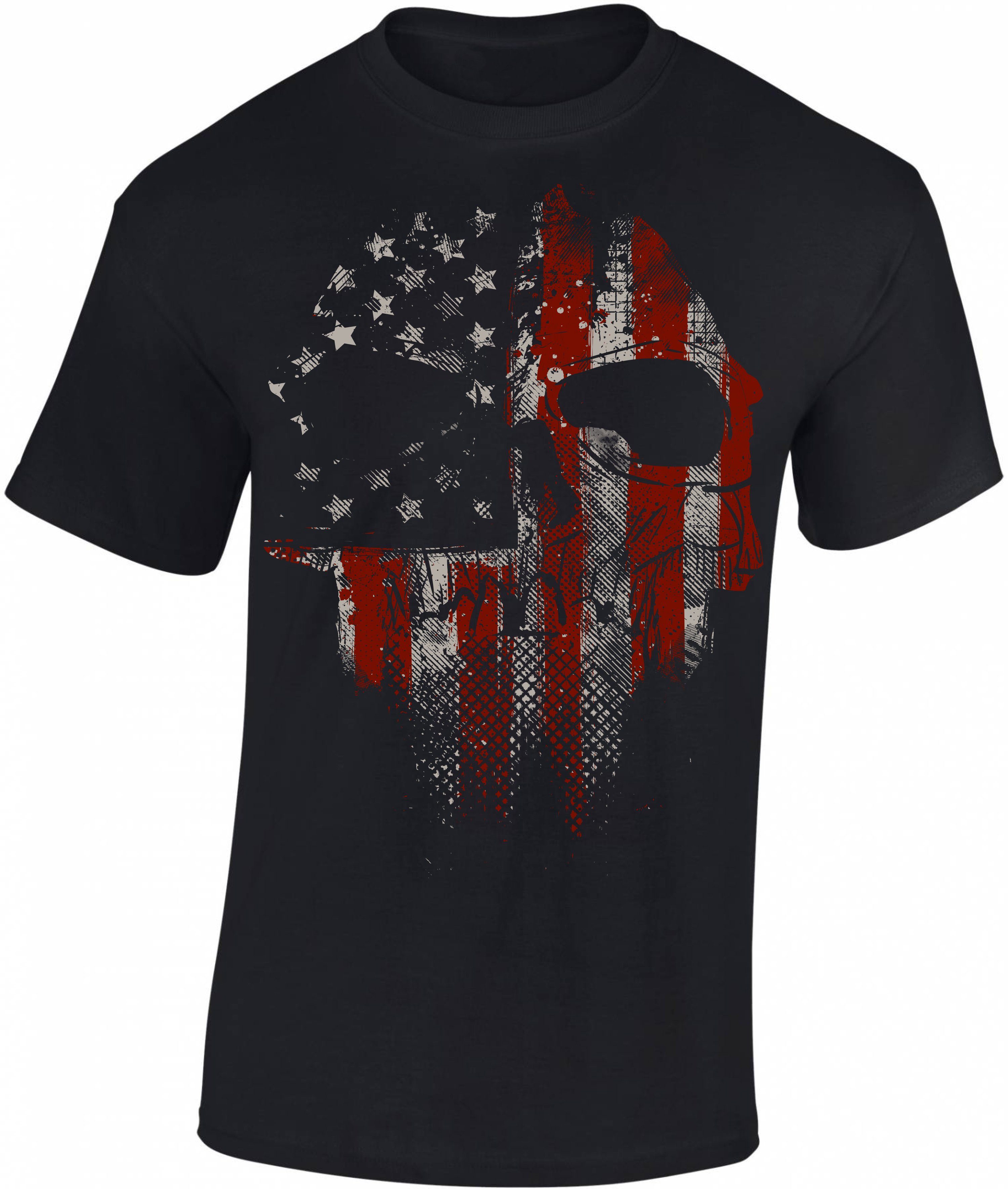 Baddery Print-Shirt Totenkopf Shirt: "American Skull" günstig online kaufen