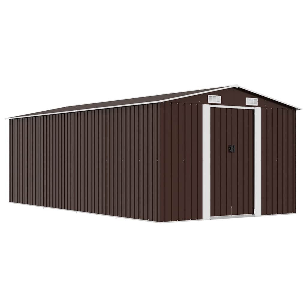 vidaXL Gartenhaus Gerätehaus 257x489x181 cm Metall Braun