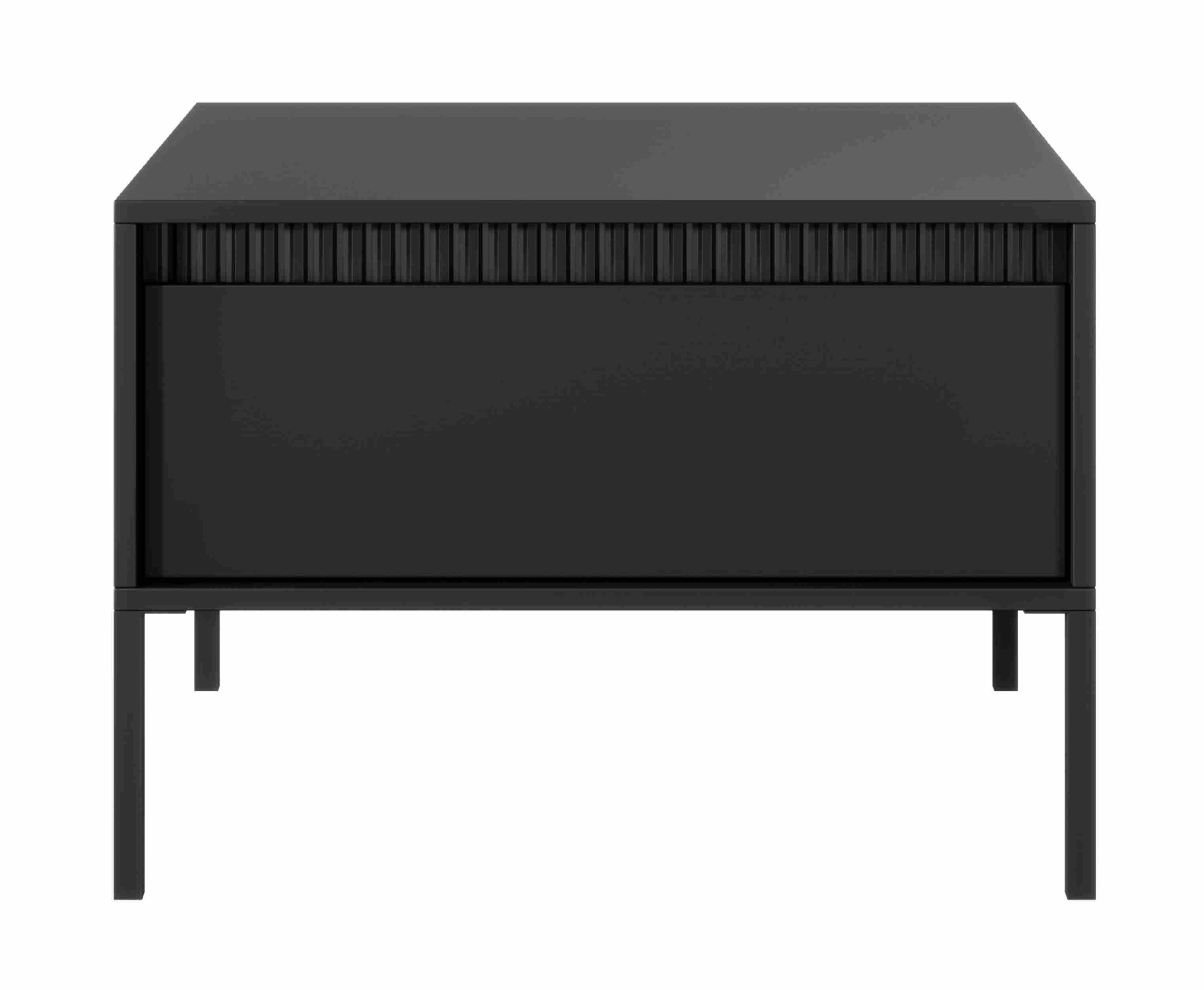 Furnix Couchtisch FURNIX Rebeca Beistelltisch Nachttisch mit Schublade Metallbeine, Push-to-open, 68x48,4x68 cm, erweiterbare Serie Rebeca