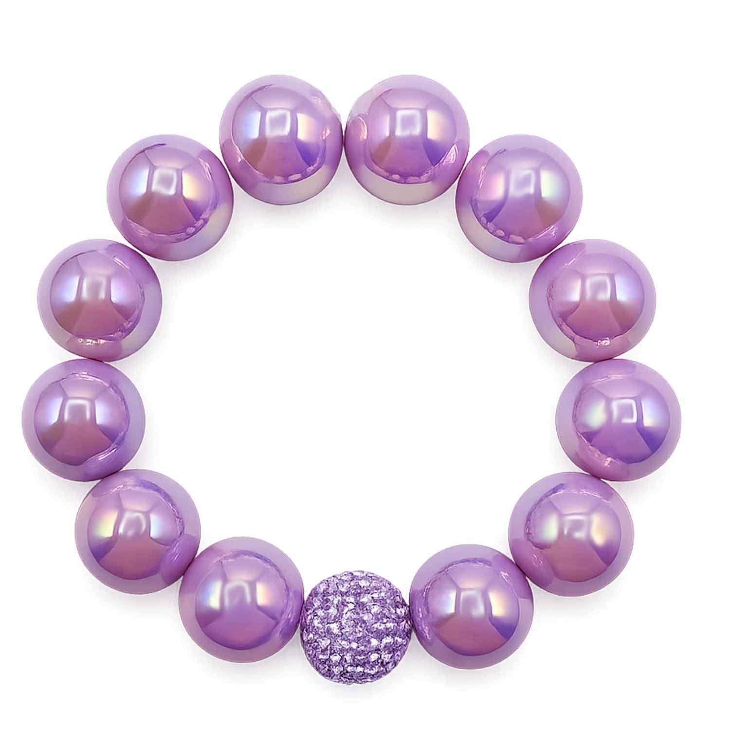 Impala Perlenarmband Armband Glam – 16 mm Perlen mit edlem Schimmer, Damenarmband mit glänzenden Perlen, made in Germany