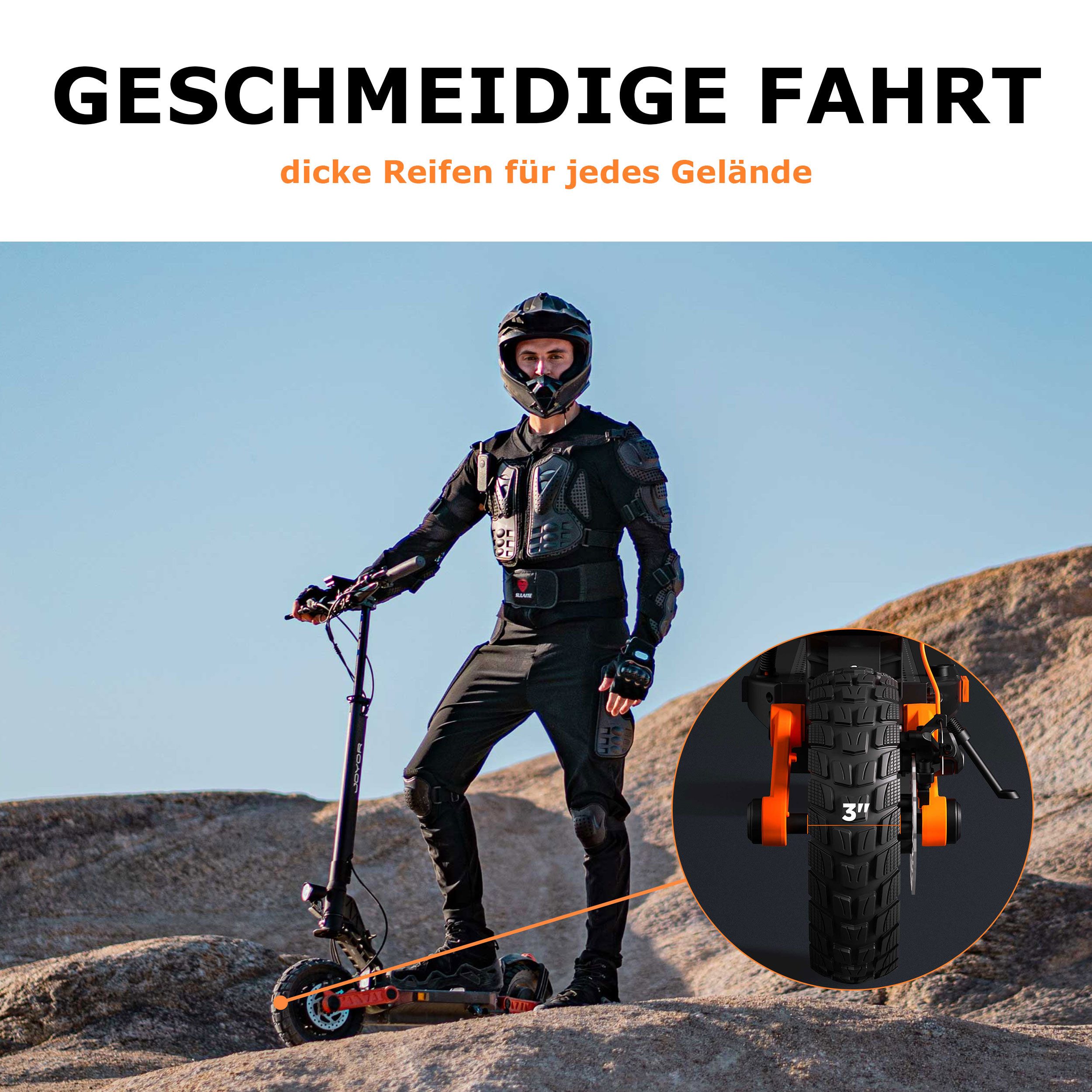 JOYOR E-Scooter S5 mit Straßenzulassung – Offroad 10 Zoll, 500W Motor, 500,00 W, 20 km/h, 45 km Reichweite, klappbar, Dopperfederung, Scheibenbremse