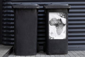 MuchoWow Wandsticker Weltkarte - Afrika - Farbe (1 St), Mülleimer-aufkleber, Mülltonne, Sticker, Container, Abfalbehälter