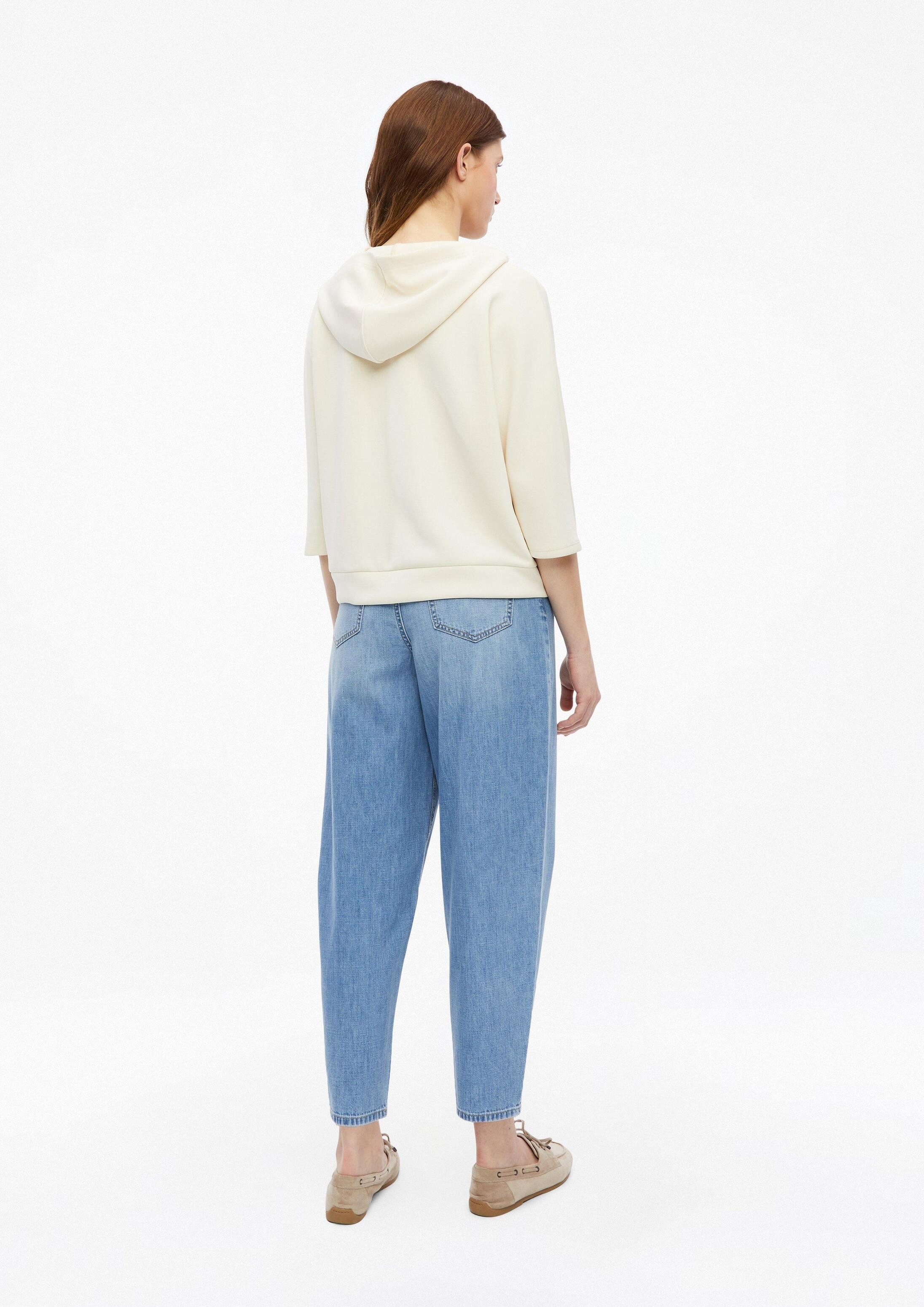 s.Oliver Sweatjacke Sweatshirt Jacke Sweatjacke aus Scuba mit weitem 3/4-Arm