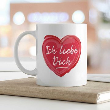 GRAVURZEILE Tasse mit Spruch - Ich liebe dich - Geschenk für Paare & Verliebte, Keramik, Farbe: Weiß