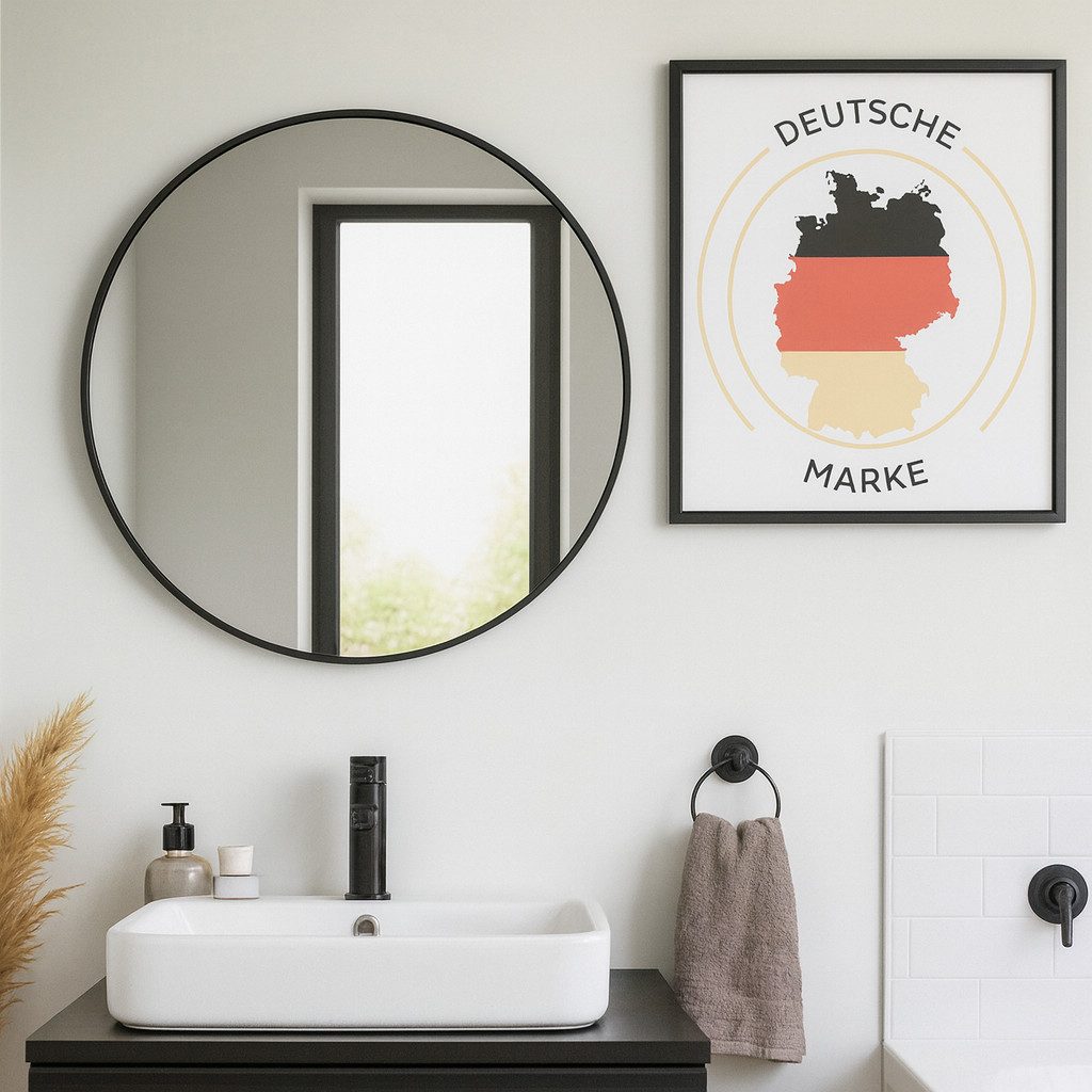 JOULISE Wandspiegel Зеркало rund, Badezimmerspiegel 50/60/70 cm, Aluminiumrahmen, Modern, verzerrungsfrei, einfache Montage, bruchsicher, top Qualität