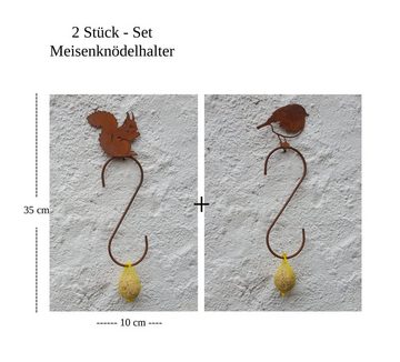 LB H&F Lilienburg Futterstation 2er SET Meisenknödelhalter Futterstation Eichhhörnchen + Vogel Metall zum hängen Baum Futterspender Wildvögel Knödelhänger, Metall, Vogel + Eichhörnchen