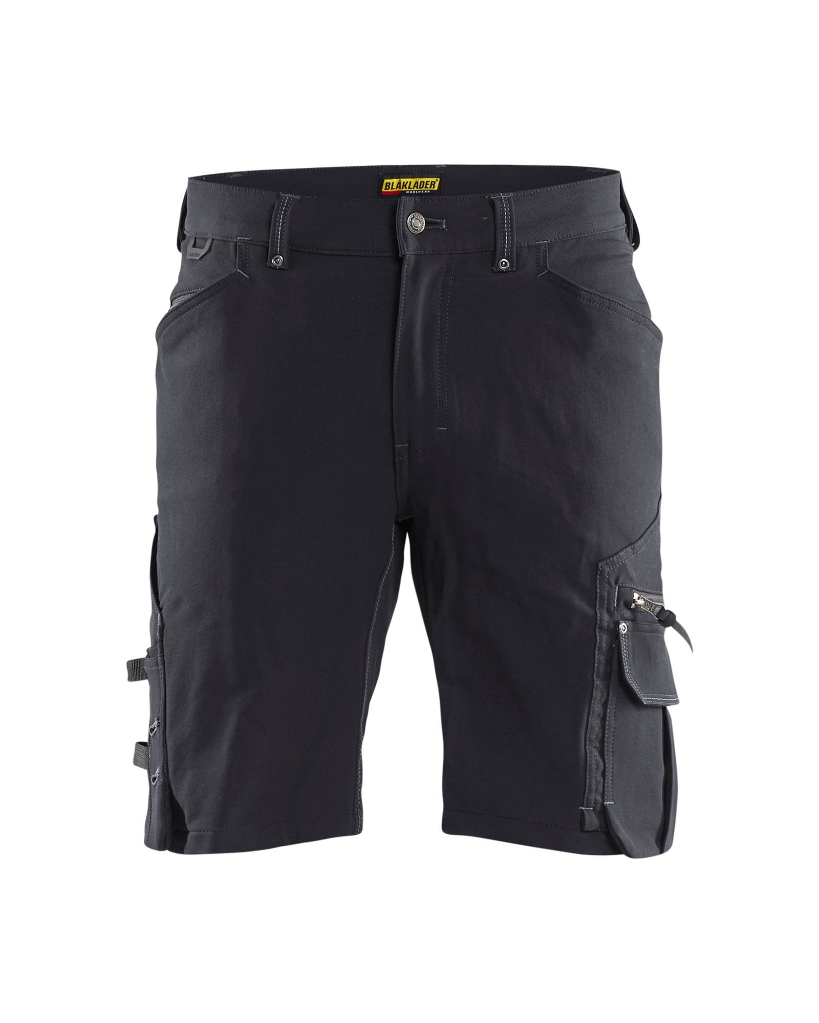 BLÅKLADER Arbeitsshorts (1-tlg) dunkelgrau/schwarz Nageltaschen X1900 ohne Handwerker 4-Wege-Stretch Shorts