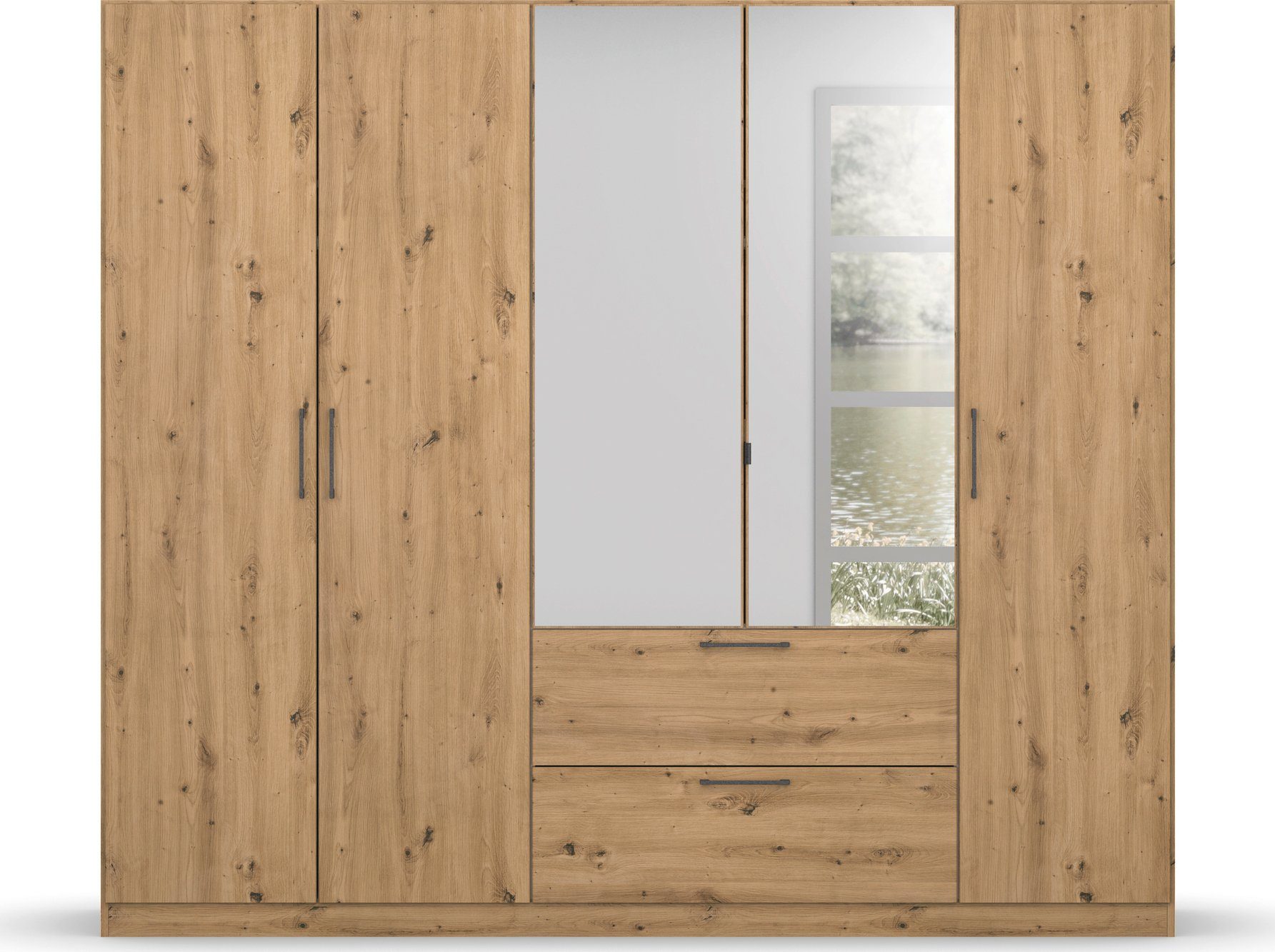 OTTO home Drehtürenschrank Kleiderschrank Schrank Garderobe Wäscheschrank CHALLENGER (Breiten 181/226 cm, Höhen 197/210 cm) mit Spiegeltüren und geräumigen Schubladen MADE IN GERMANY