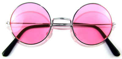 Das Kostümland Kostüm Lennon Brille Nickelbrille, Rosa