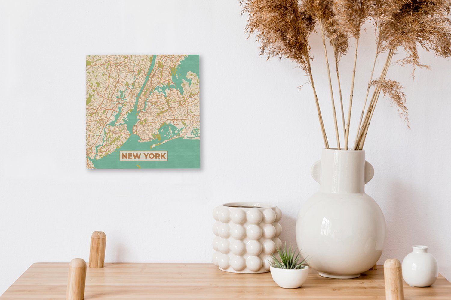 Stadtplan - - New St), York Karte, OneMillionCanvasses® (1 Schlafzimmer Wohnzimmer für Vintage Bilder Leinwand Leinwandbild -