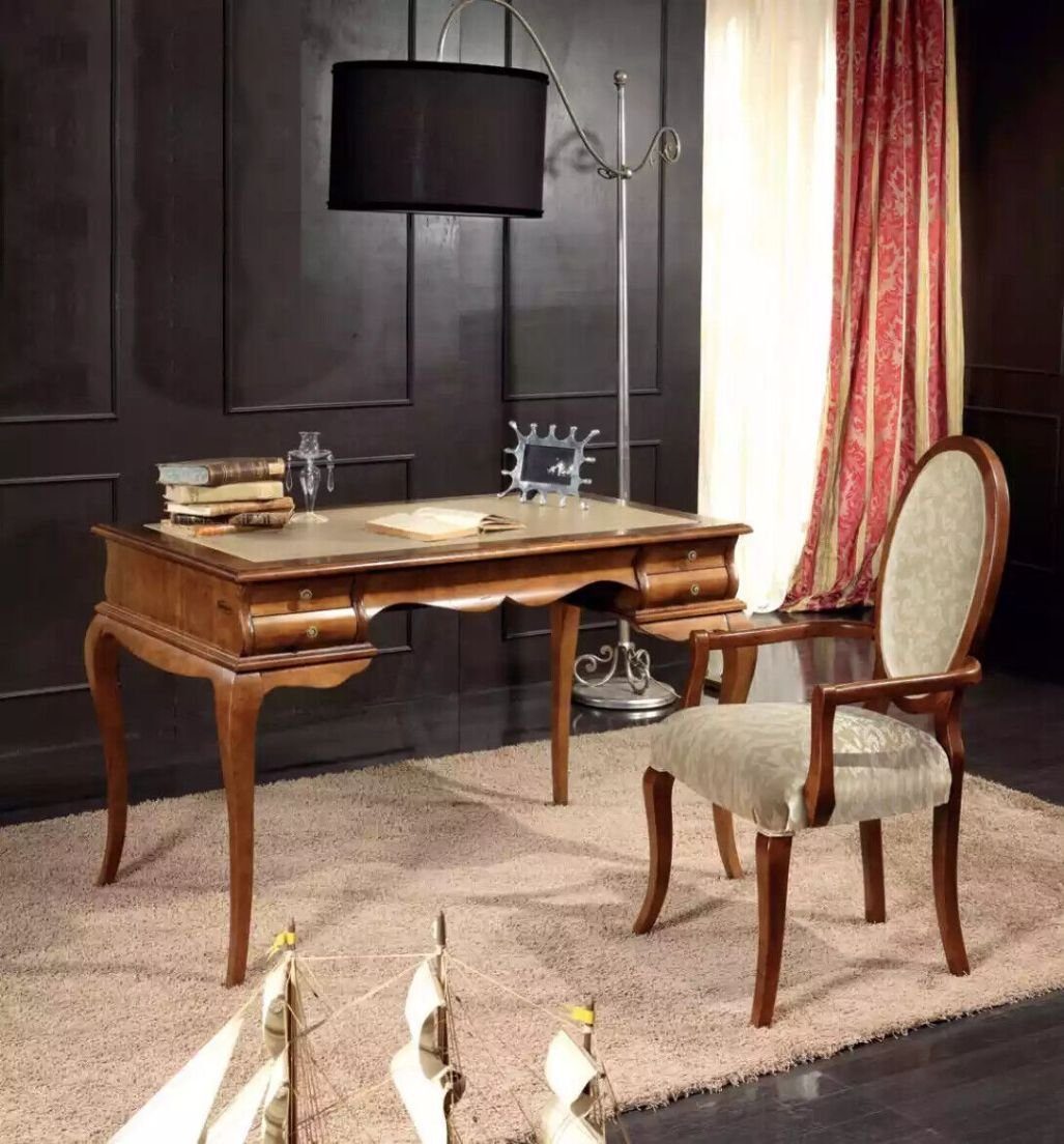 JVmoebel Schreibtisch Elegantes Schreibtischset Brauner Stuhl Möbel in Hoher Qualität (2-St., Schreibtisch + Stuhl), Made in Italy | Jugendschreibtische