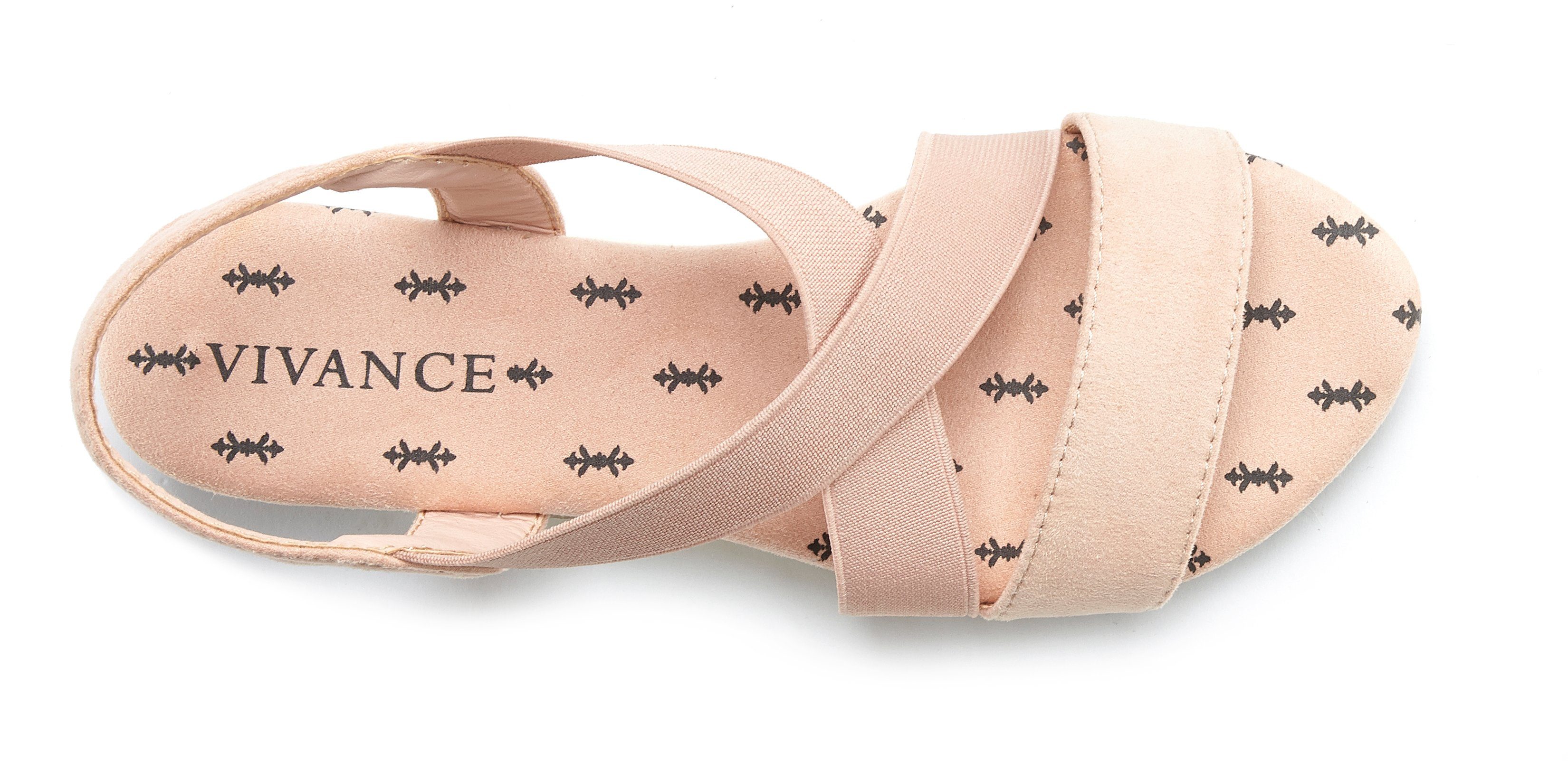 Vivance Sommerschuh Sandalette Sandale, Sommerschuh mit elastischen Riemchen und Keilabsatz VEGAN