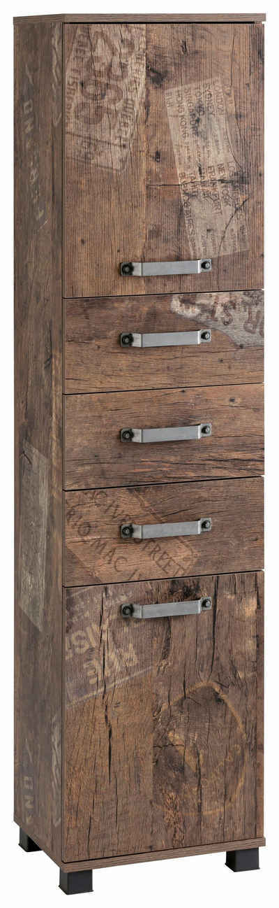 Schildmeyer Hochschrank Milan Breite 40,5 cm, mit 2 Türen, 3 Schubladen & Metallgriffen