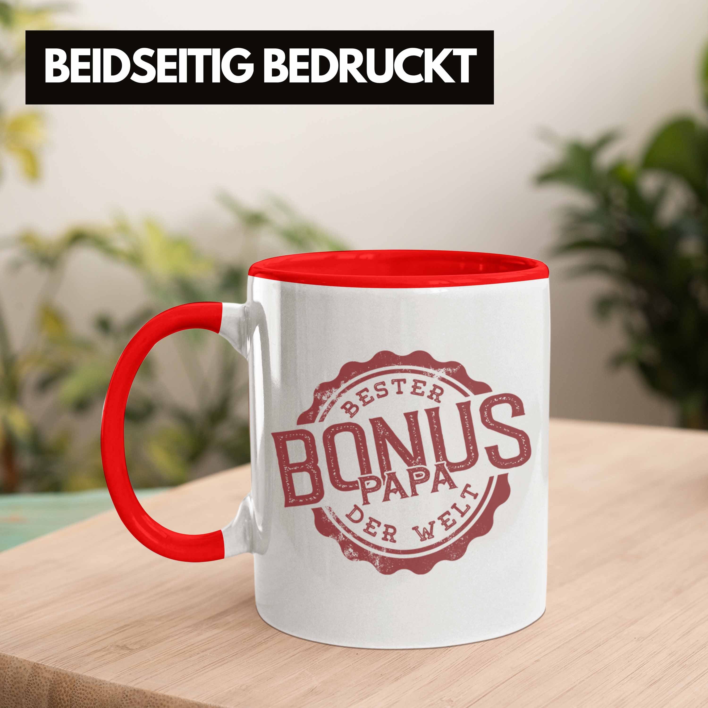 Papa Der Trendation Spüche Rot Welt Bonus für Tasse Geschenkidee Stiefpapa Bester Ges Tasse