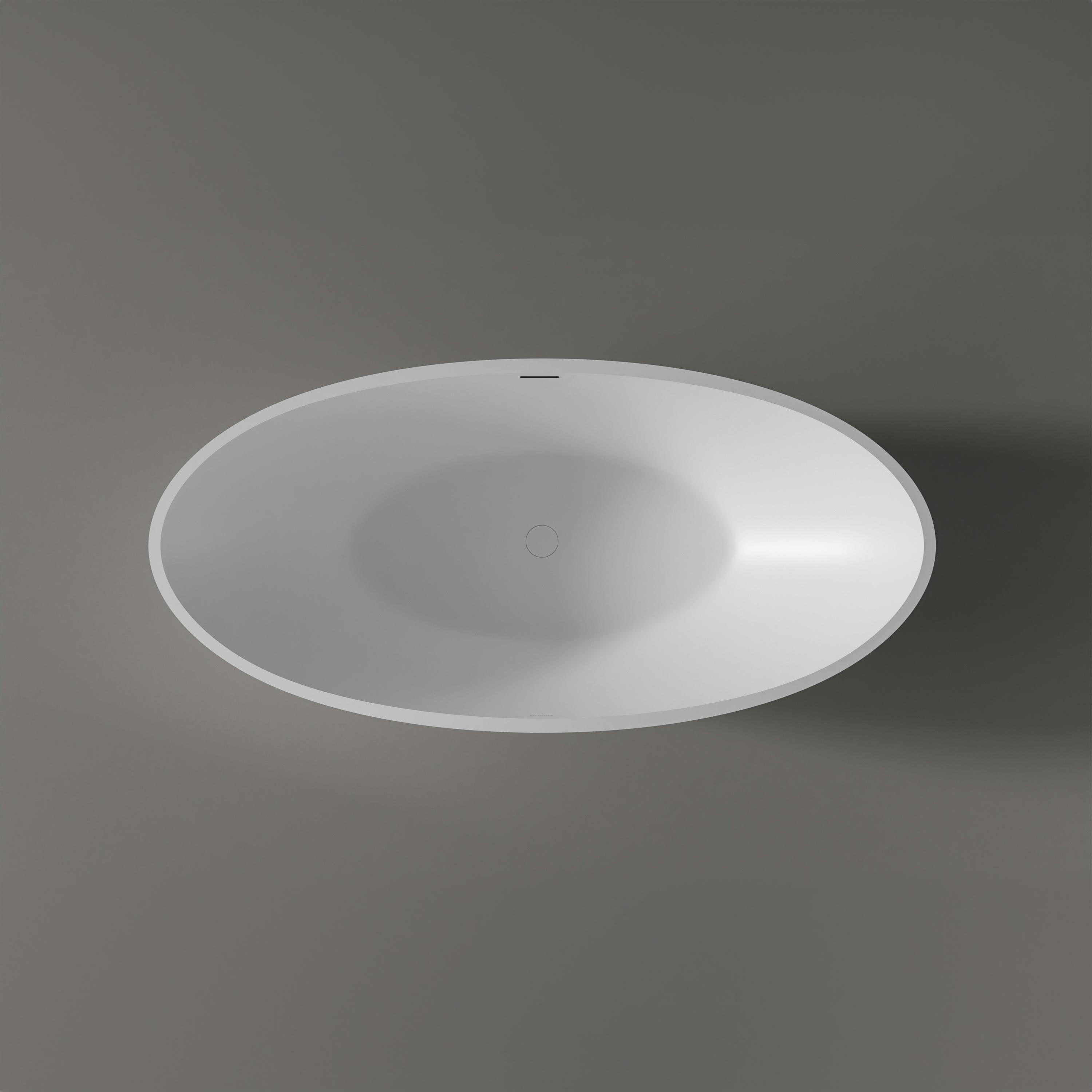 Bernstein Badewanne RIO STONE 180 x 85 cm, Freistehende Badewanne Mineralguss matt oval