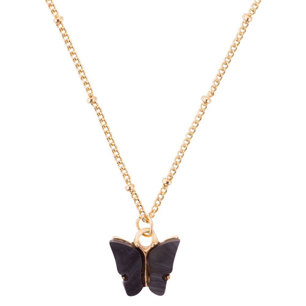 Heideman Collier Papilio goldfarben onyx (inkl. Geschenkverpackung), Anhänger Schmetterling