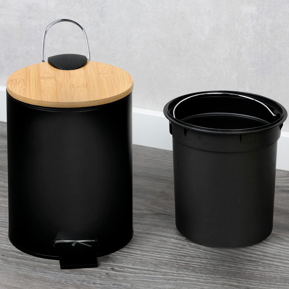 KESPER® Kosmetikeimer Mülleimer Bambus, FSC® zertifiziert, 3l, inkl. Inneneimer, Deckel mit Soft-Close