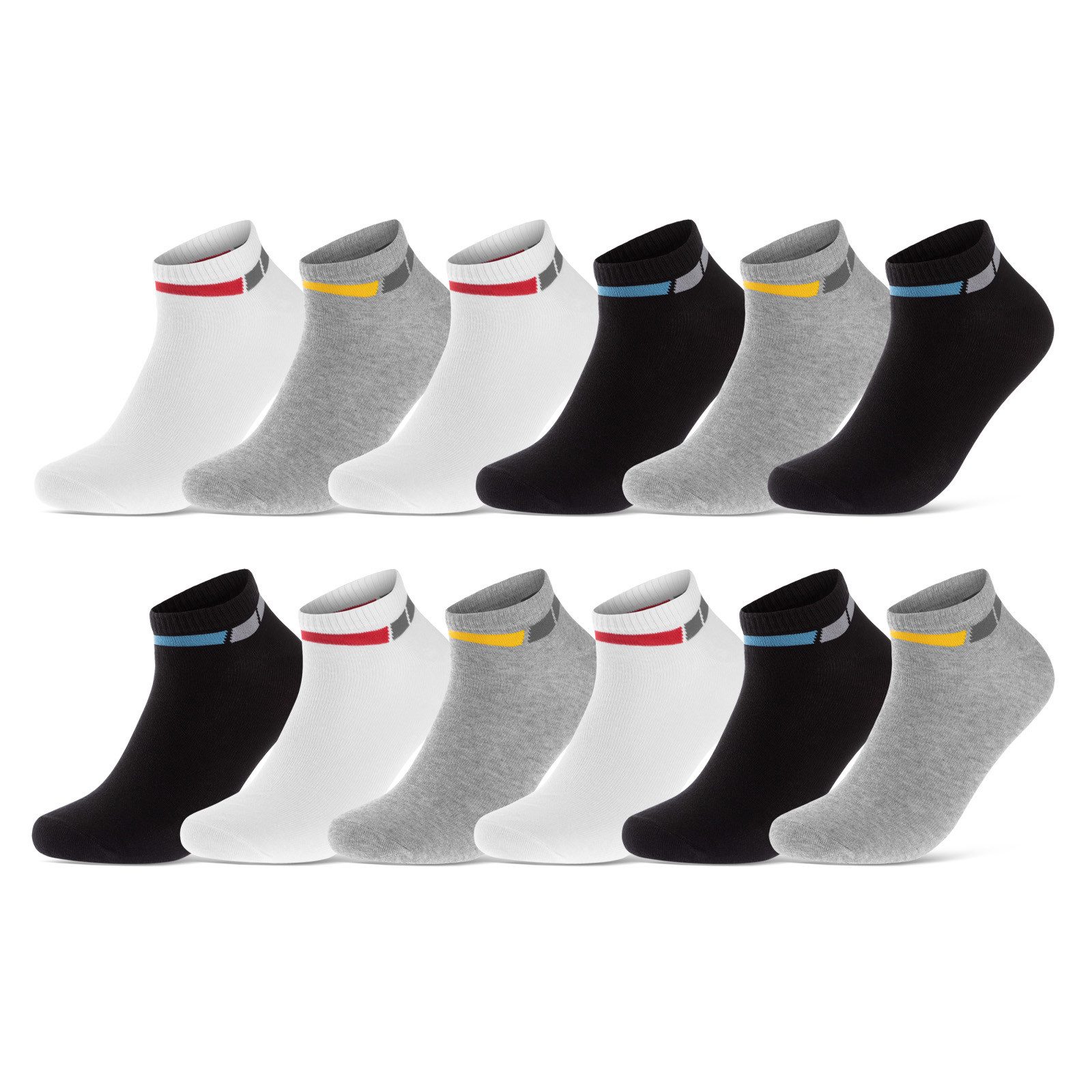 sockenkauf24 Sneakersocken 8, 12 oder 20 Paar Sneaker Socken SPORT (35-38, 12-Paar, 16730) Socken Damen & Herren Sportsocken - WP