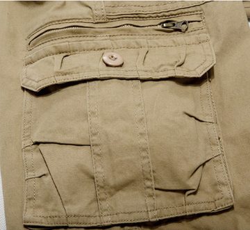 KIKI Arbeitsshorts Herren Cargo Shorts Baumwolle Bermuda Vintage Casual Shorts