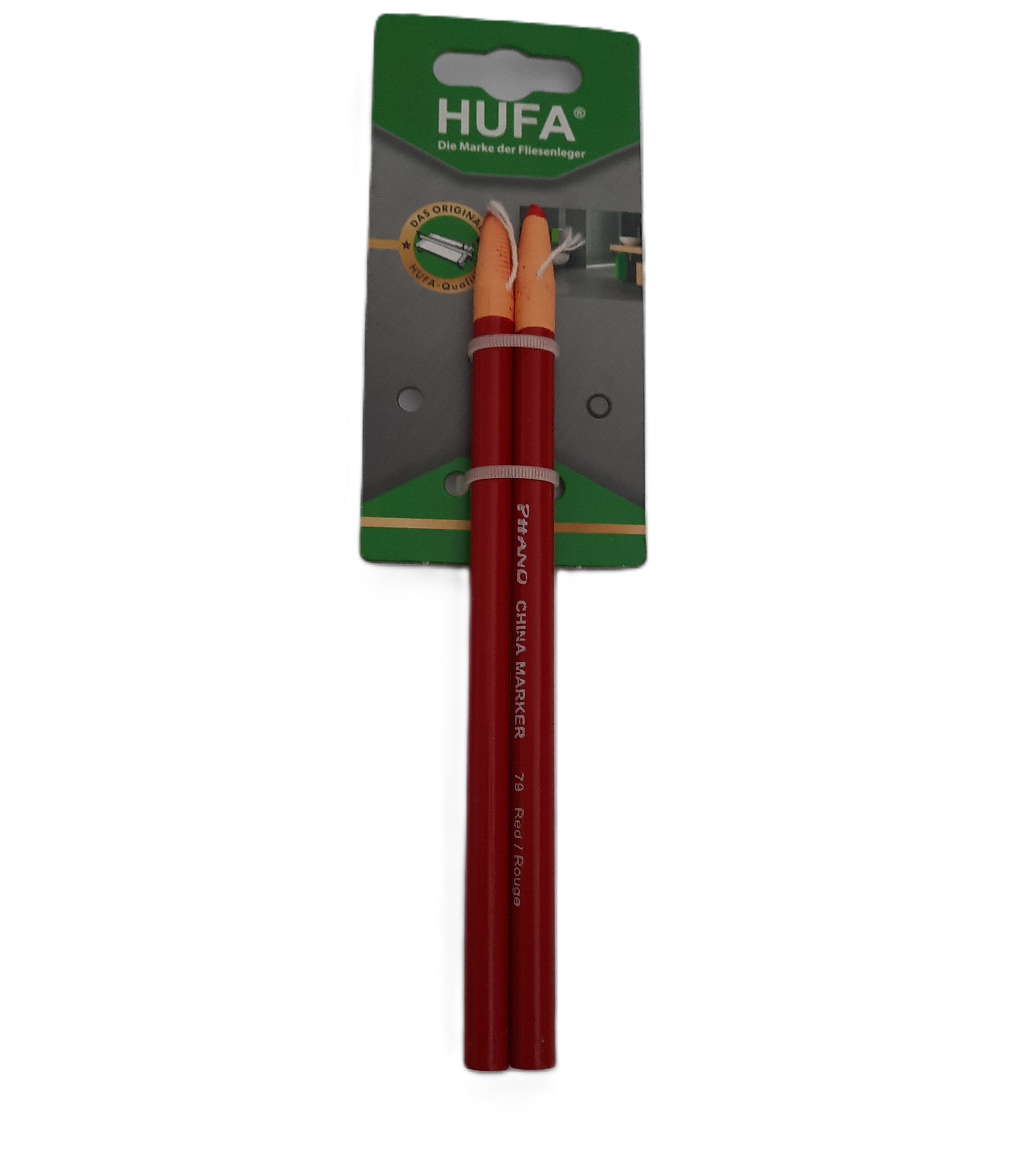 Hufa Bleistift Hufa 2er Pack Spezial Fliesen Glasschreiber rot, auf SB Karte