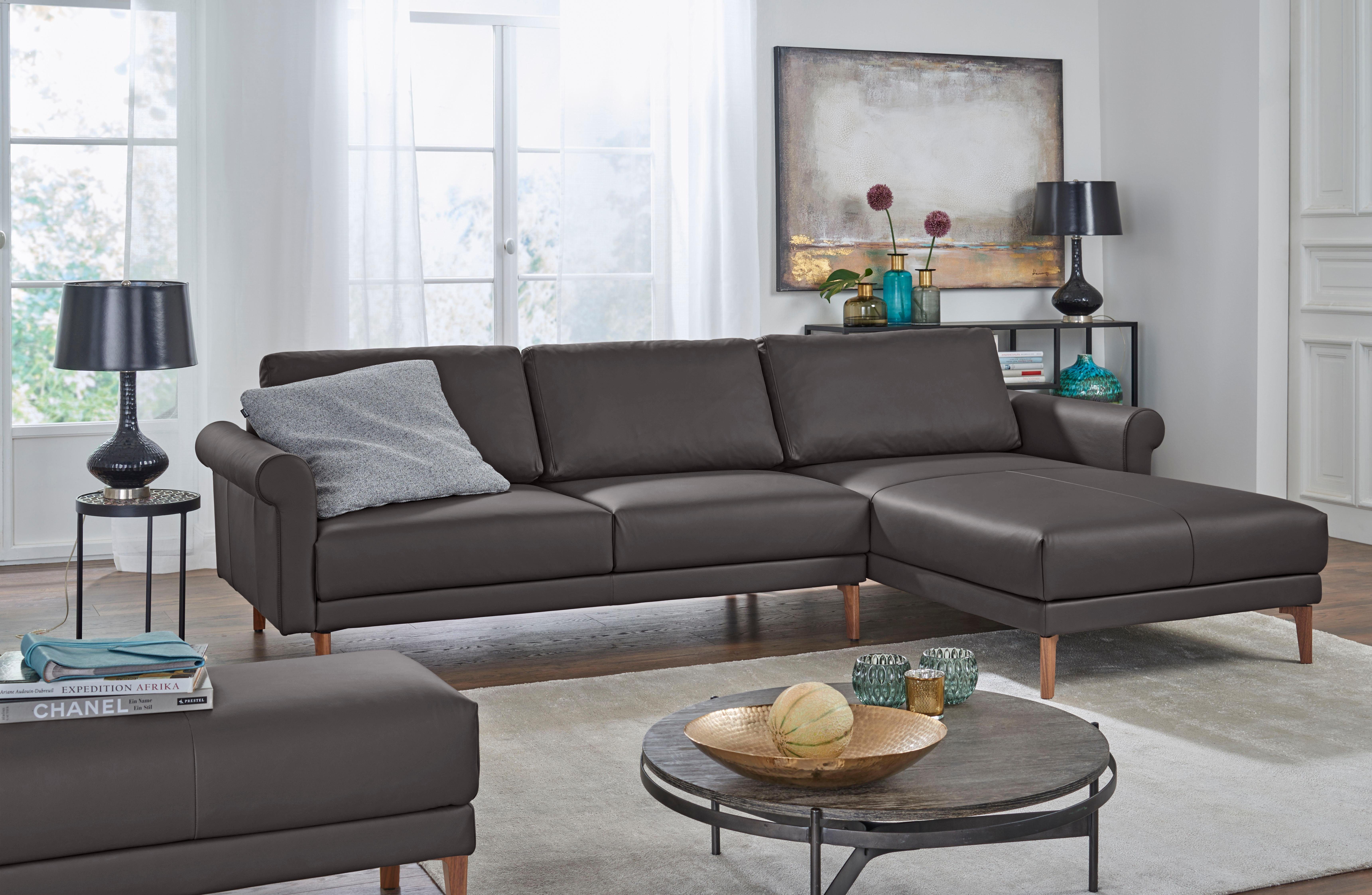 cm, Armlehne Fuß Landhaus, Nussbaum Breite 262 Schnecke sofa hs.450, hülsta Ecksofa modern