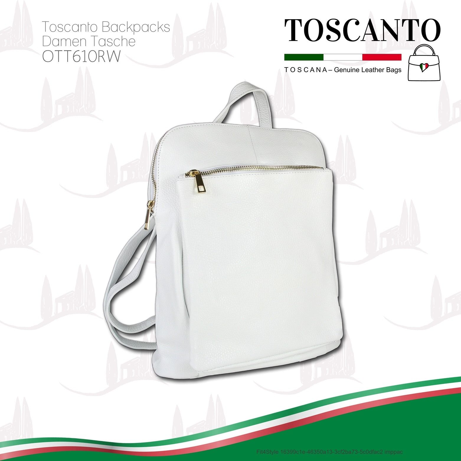 Toscanto Cityrucksack Toscanto Cityrucksack Freizeit (Cityrucksack), Damen Tasche Echtes Leder weiß, Made-In Italy