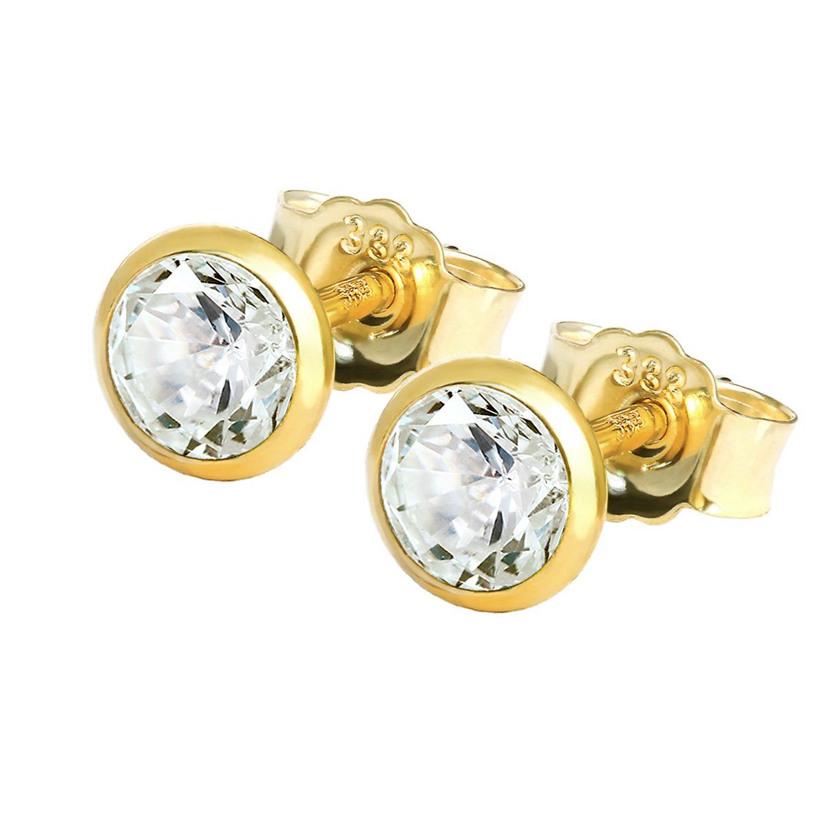 NKlaus Paar Ohrstecker Paar Ohrstecker 5,0mm Gelbgold 333 8 Karat Gold Oh (Paar)
