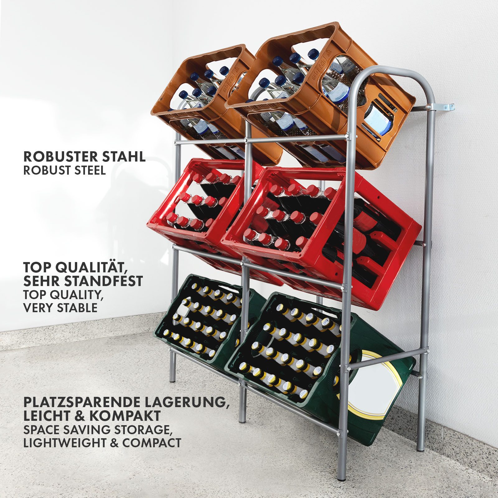 Kubus Flaschenregal Flaschenkastenständer Aaron, In 2 Ausführungen erhältlich