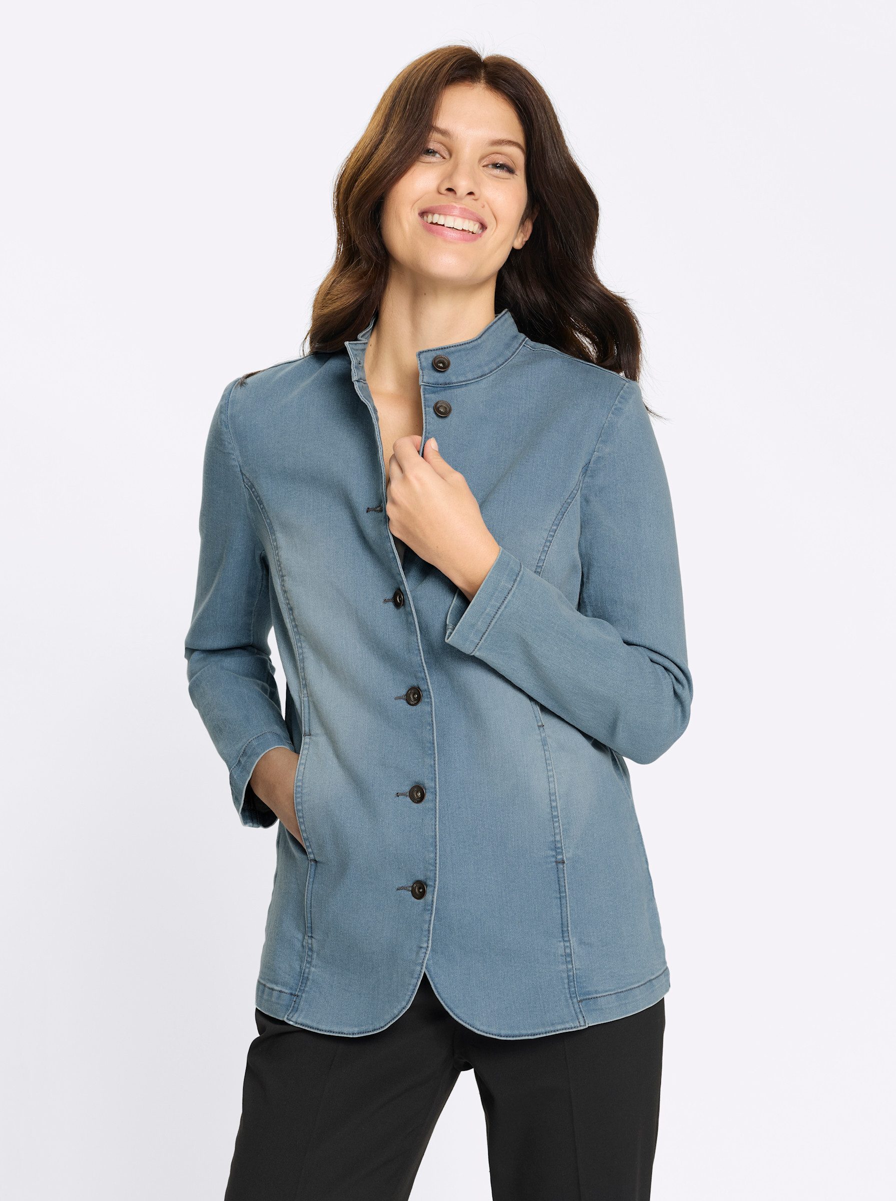 Sieh an! Allwetterjacke Jeans-Jacke Langarm günstig online kaufen