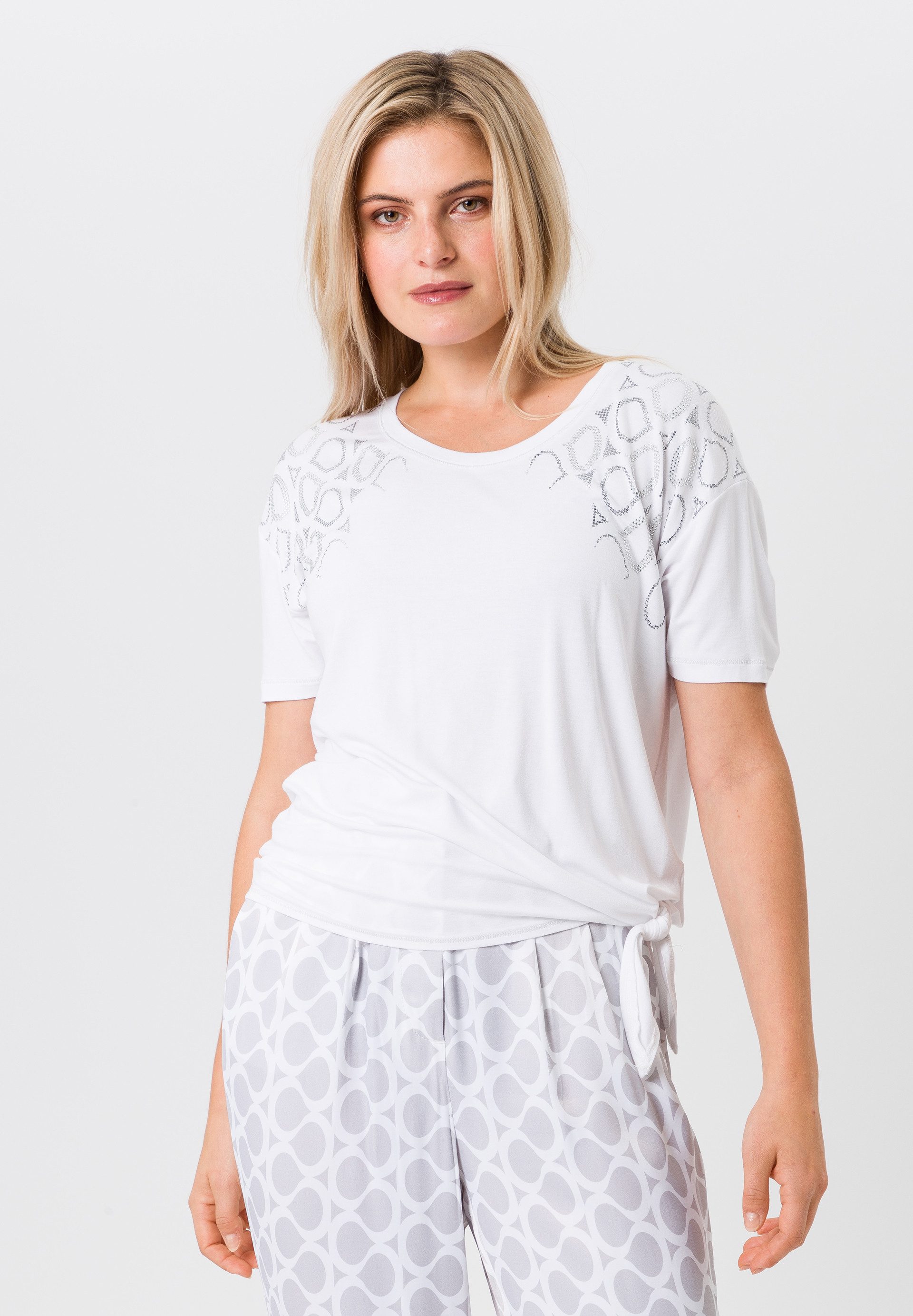 Kurzarmshirt mit Knotendetail