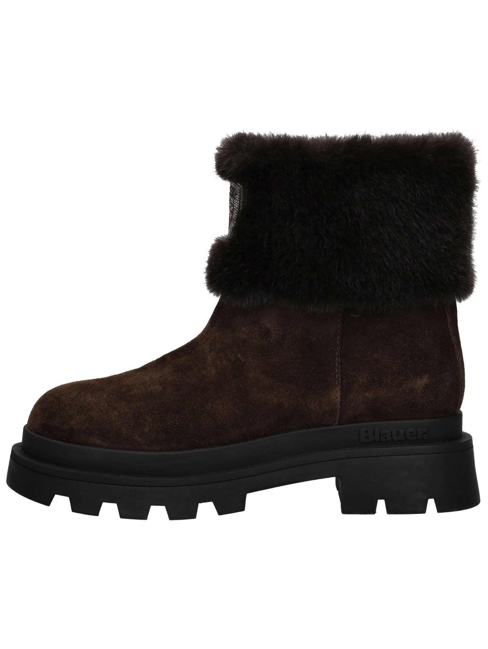 Blauer Stiefelette Leder/Textil . Stiefelette günstig online kaufen