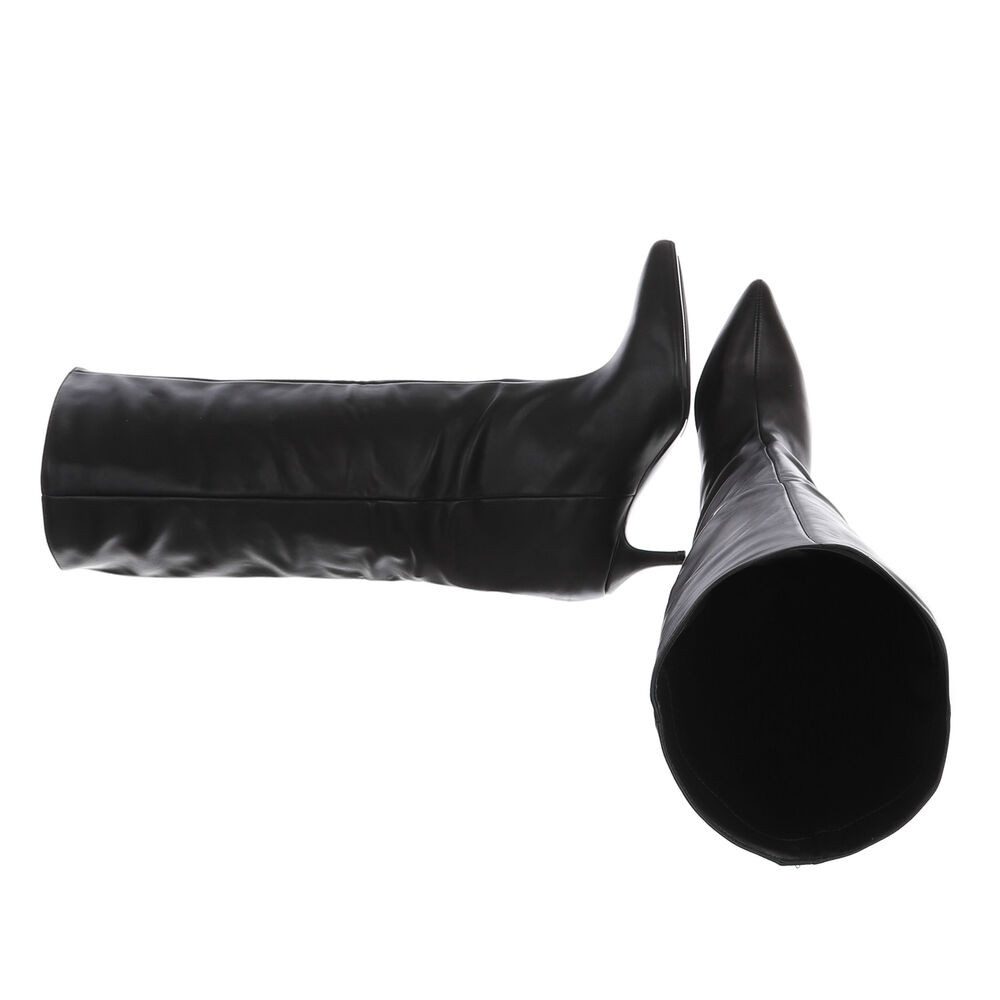 Ital-Design Damen Kniehochstiefel mit Absatz und spitzer Form Stiefel (92125532) Pfennig-/Stilettoabsatz Stiefel in Schwarz
