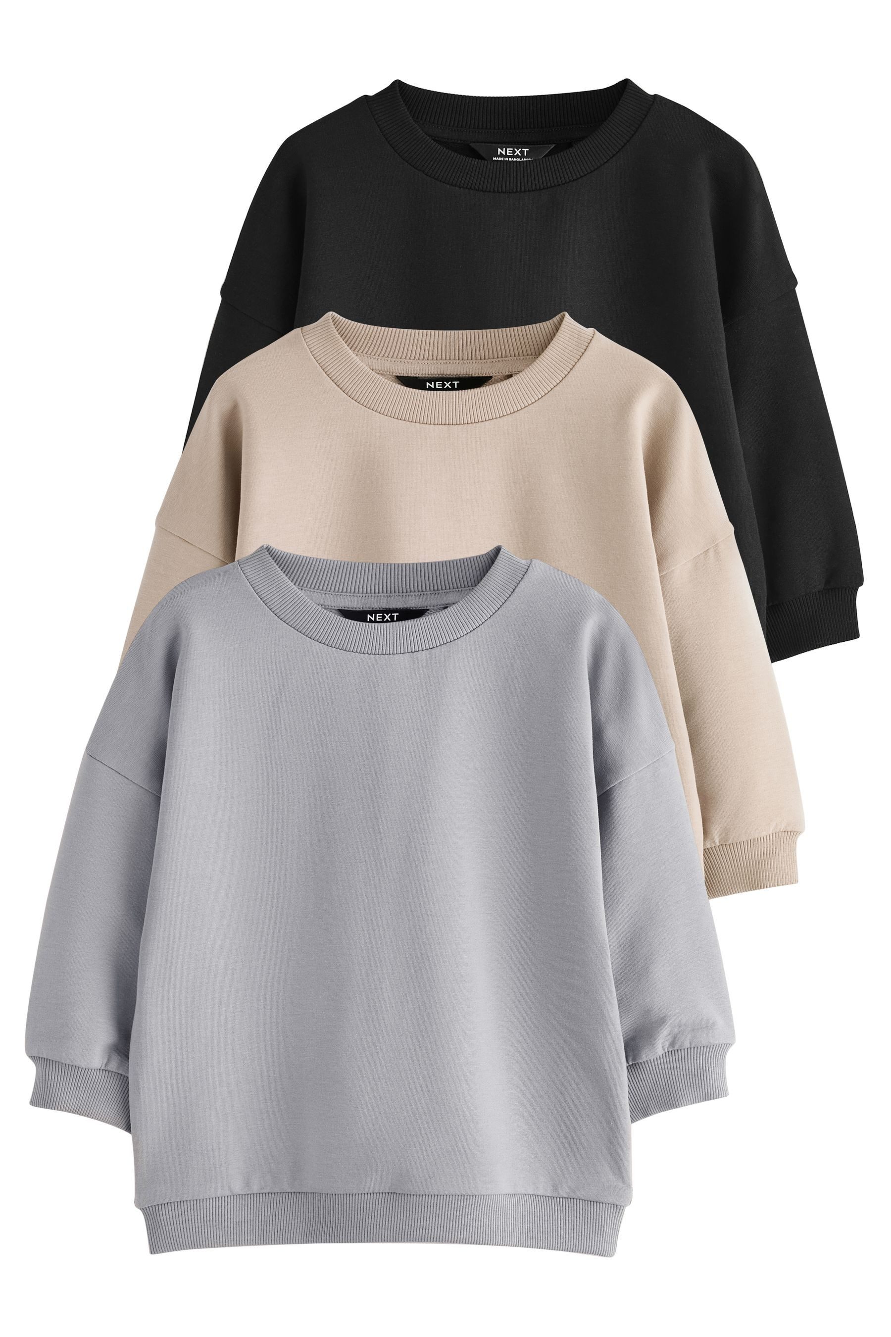 Next Sweater Sweat-Tops in Uni, 3er-Pack (3-tlg)