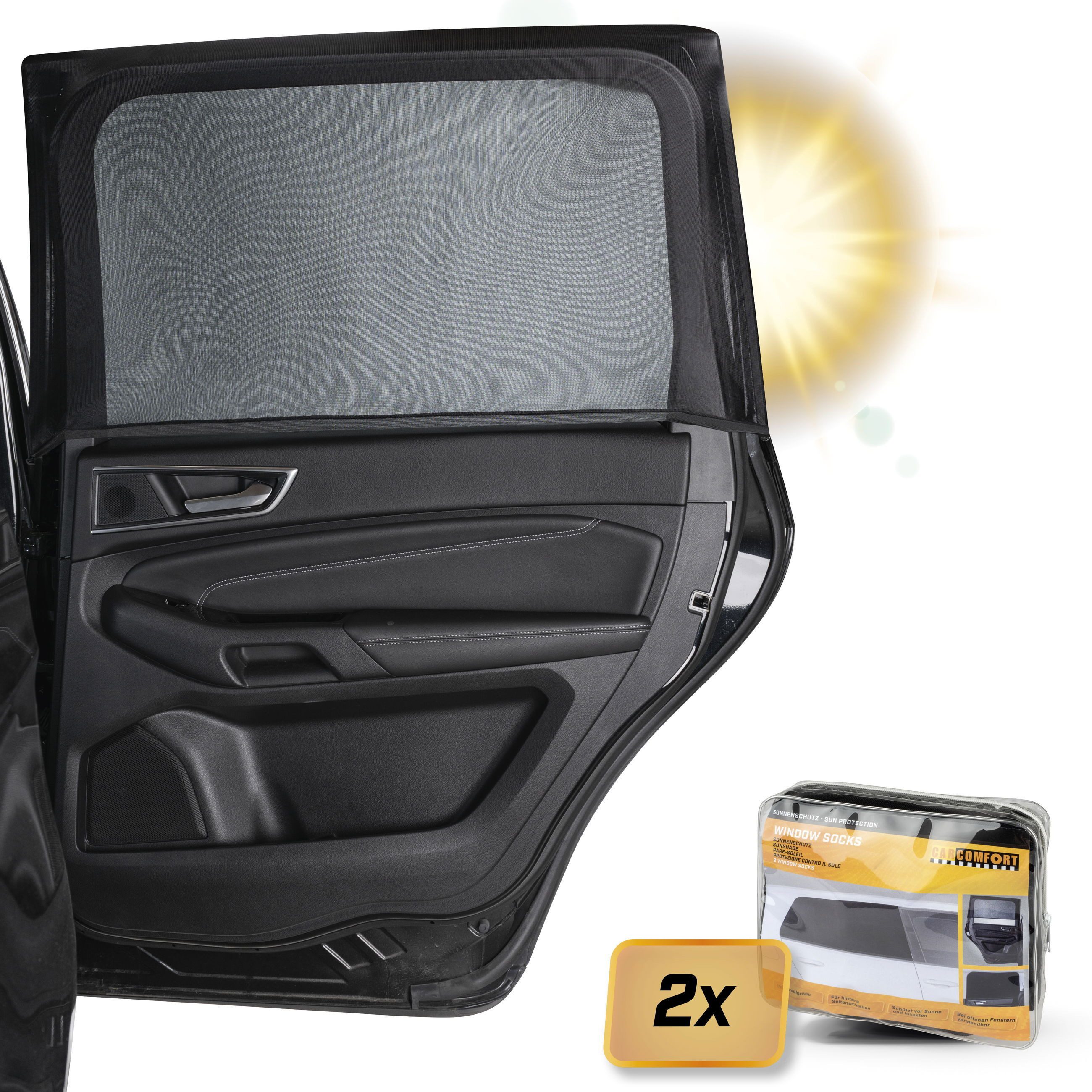 CarComfort Autosonnenschutz Sonnenschutz window sock, (2-St., 2 Stück)