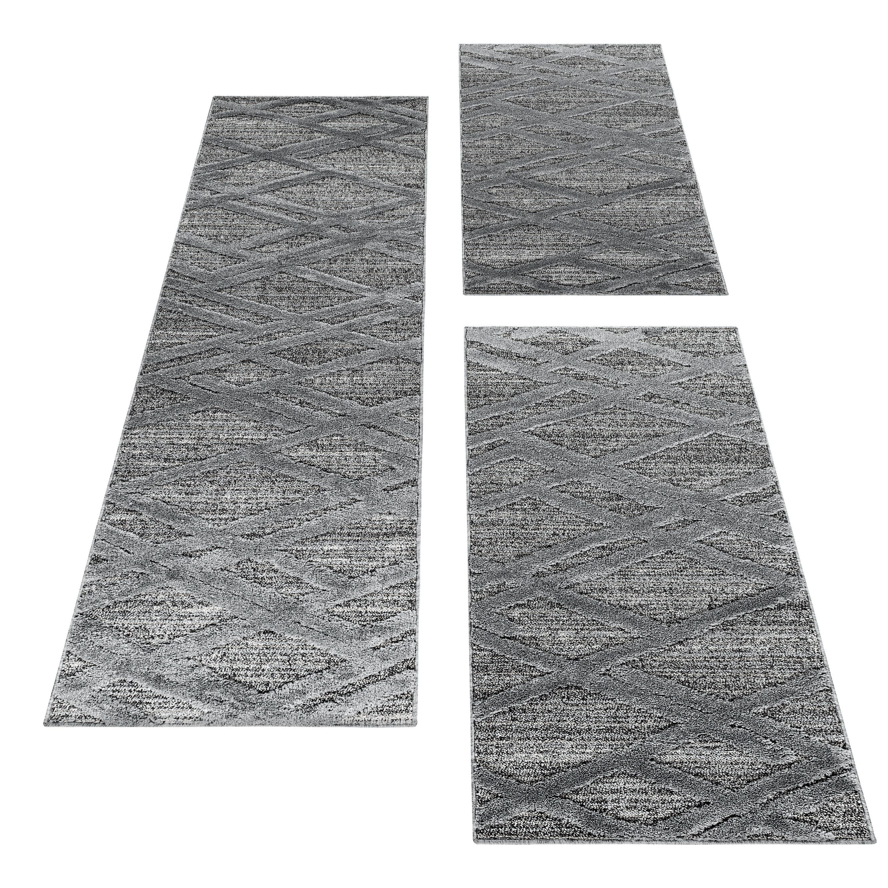 Carpettex Hochflor-Bettumrandung Boho-Design, Höhe 20 mm, (Bett-Set, 3-tlg. günstig online kaufen