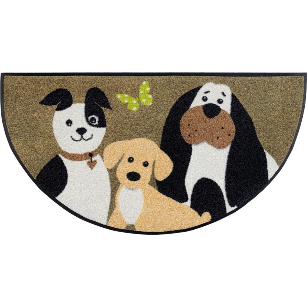 Fußmatte Round Dog Trio, wash+dry by Kleen-Tex, rechteckig, Höhe: 7 mm,  maschinenwaschbar
