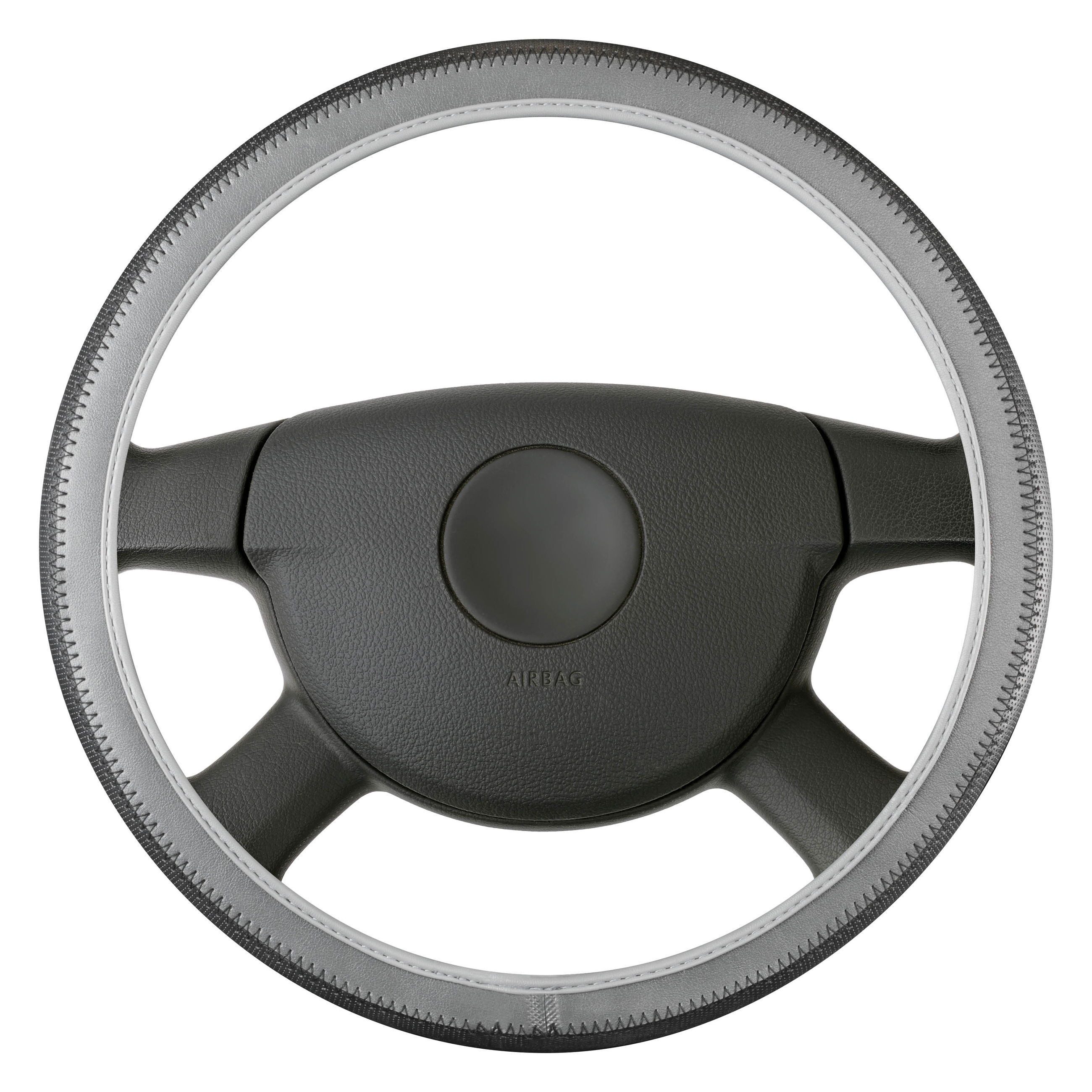 WALSER Lenkradbezug Lenkradhülle Soft Grip Styler - 38 cm schwarz-grau, (1-tlg)