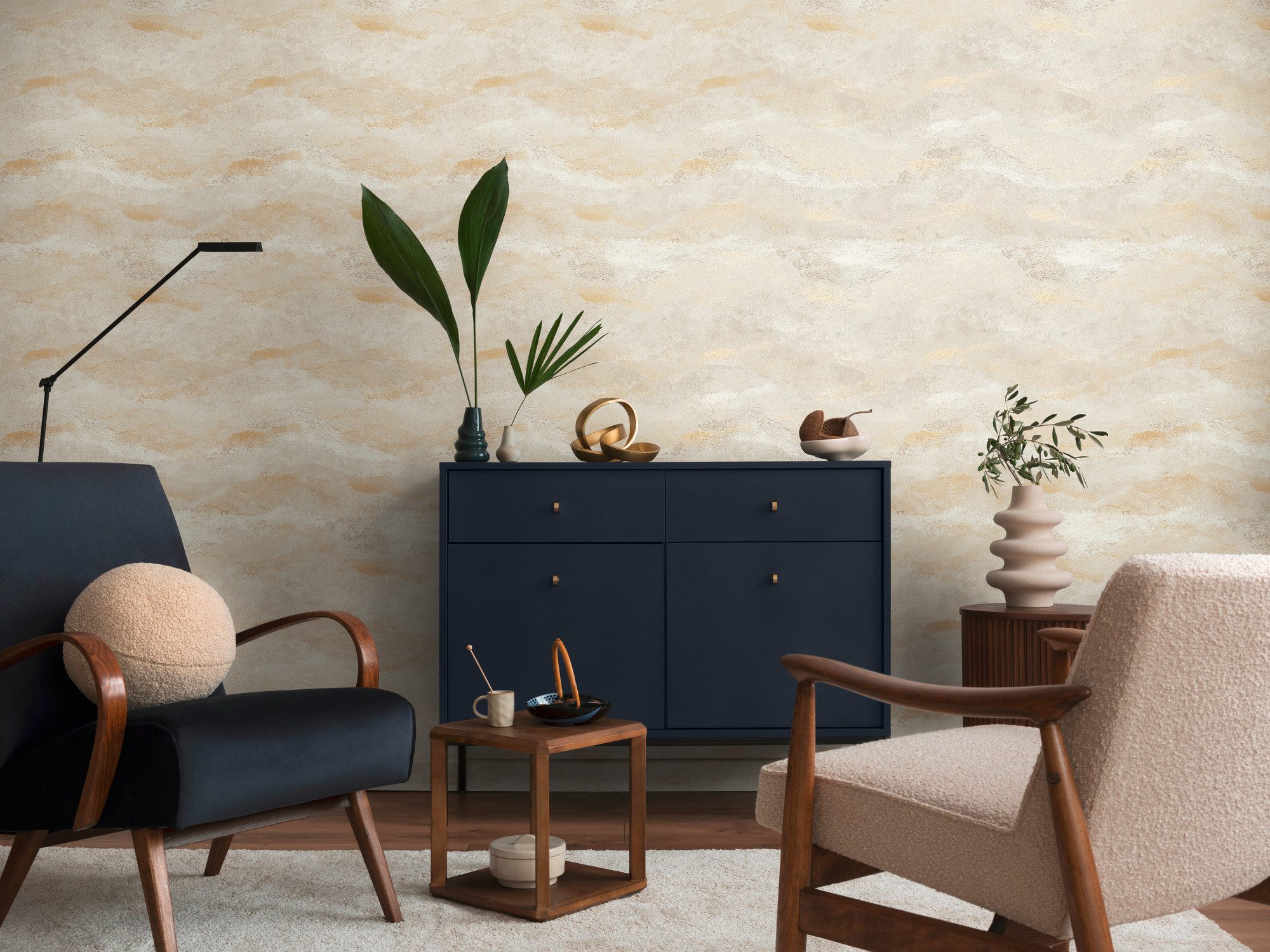 living walls Vliestapete Abstrakte Farbverlauf-Tapete bunt Struktur modern, strukturiert, hochglänzend, (1 St)