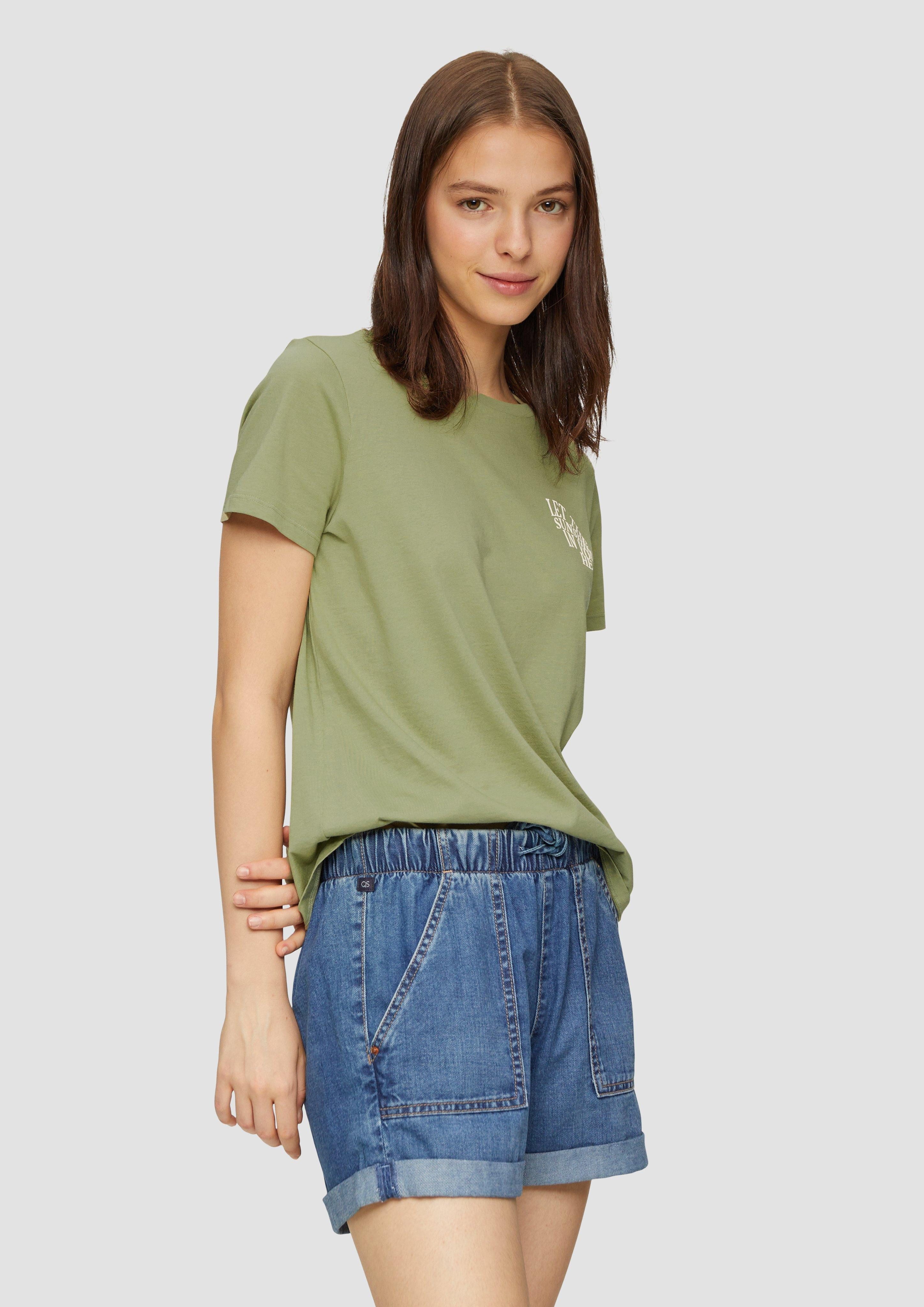 QS Kurzarmshirt T-Shirt aus Baumwolle mit günstig online kaufen