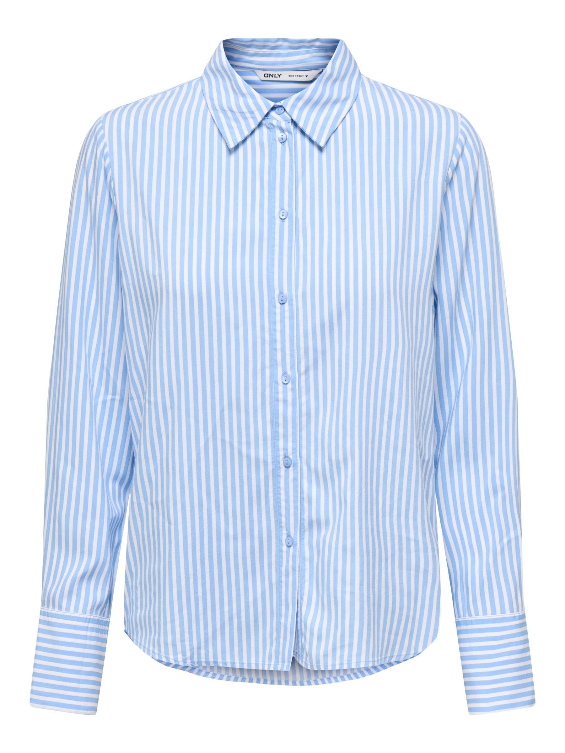 ONLY Blusenshirt Bequemes Basic-Shirt mit Rundhalsausschnitt und langen Ärm günstig online kaufen