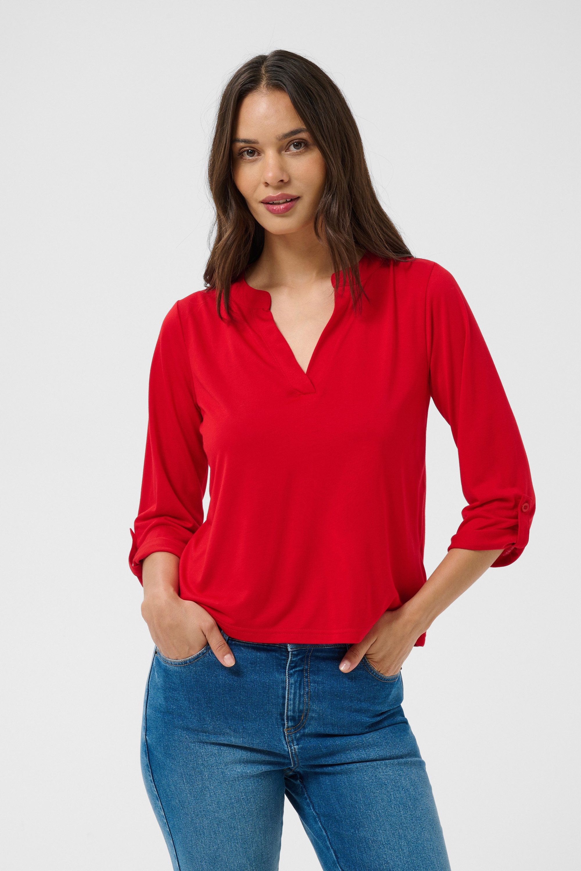 KAFFE Langarmbluse Bluse langarm KAbrenda
