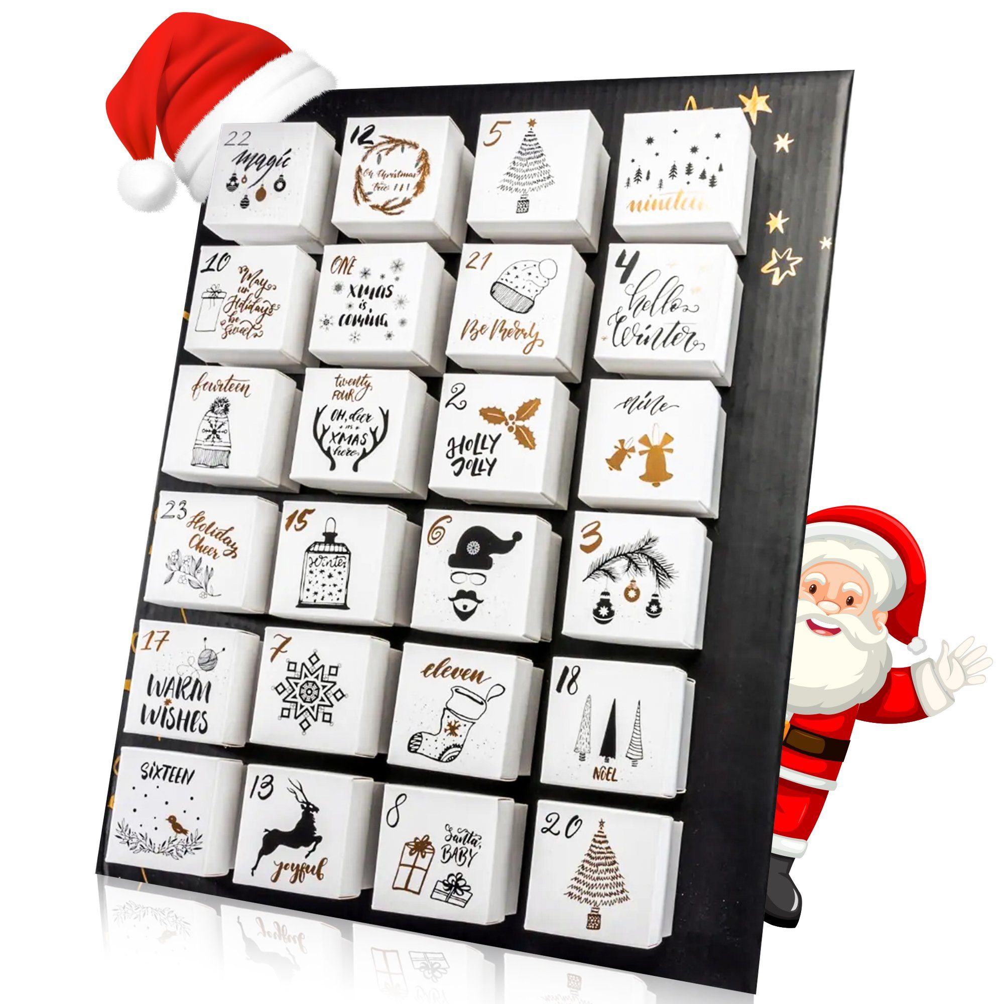 Easy line® befüllbarer Adventskalender zum befüllen 2025: Ihr kreativer Countdown bis Weihnachten, selber befüllen & Wiederverwendbar