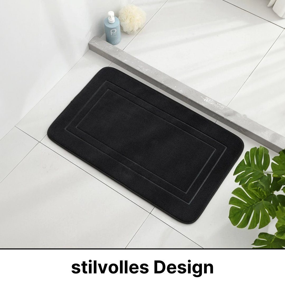 LIVINA HOME Badematte Badteppich rutschfeste Badematten, Memory Foam, Schaum Badteppich, Memory Schaum, rutschhemmend beschichtet, Steinoptik, trockene und schimmelresistente Badedecke, Memory Schaum, schnell trocknend, fußbodenheizungsgeeignet, wasserabsorbierend, rechteckig, Duschvorleger
