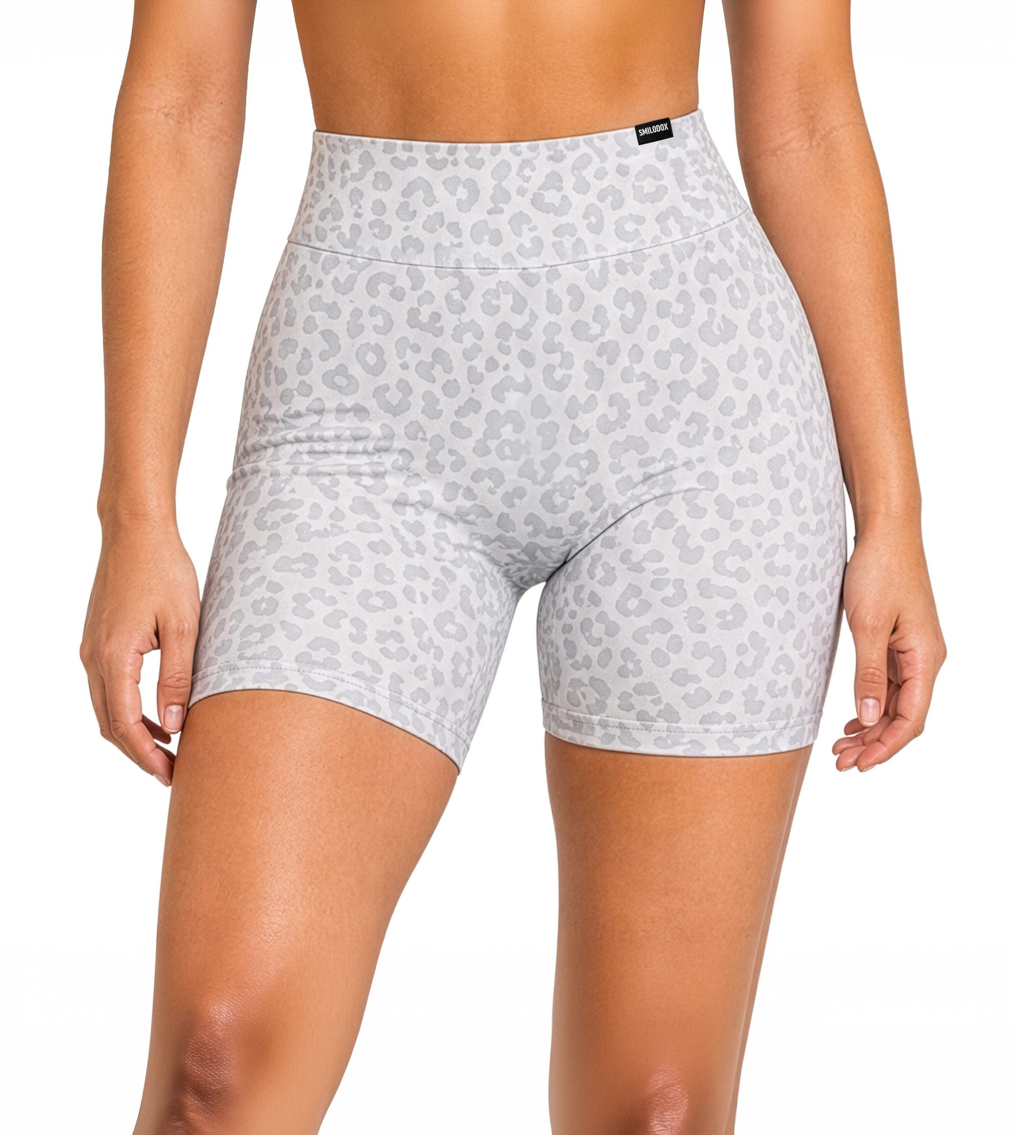 Smilodox Shorts Velvara, Leo-Muster Radlerhose, High Waist, für Gym & Yoga Yogashorts, blickdicht, 4-Wege-Stretch, schnelltrocknend
