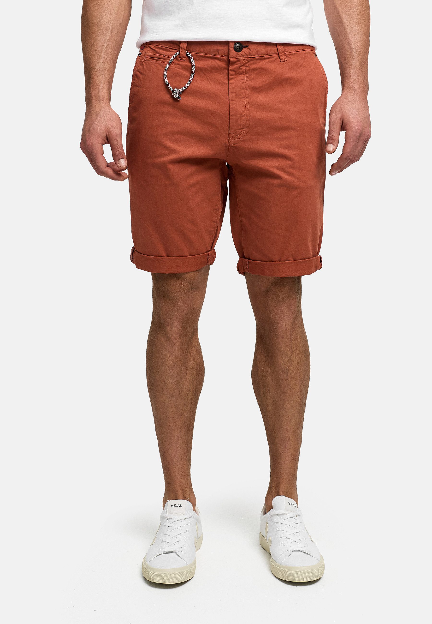 Indicode Chinoshorts Herren INCanvo Chino Shorts Herrenshorts mit dekorativer Rope-Schlaufe als Blickfang