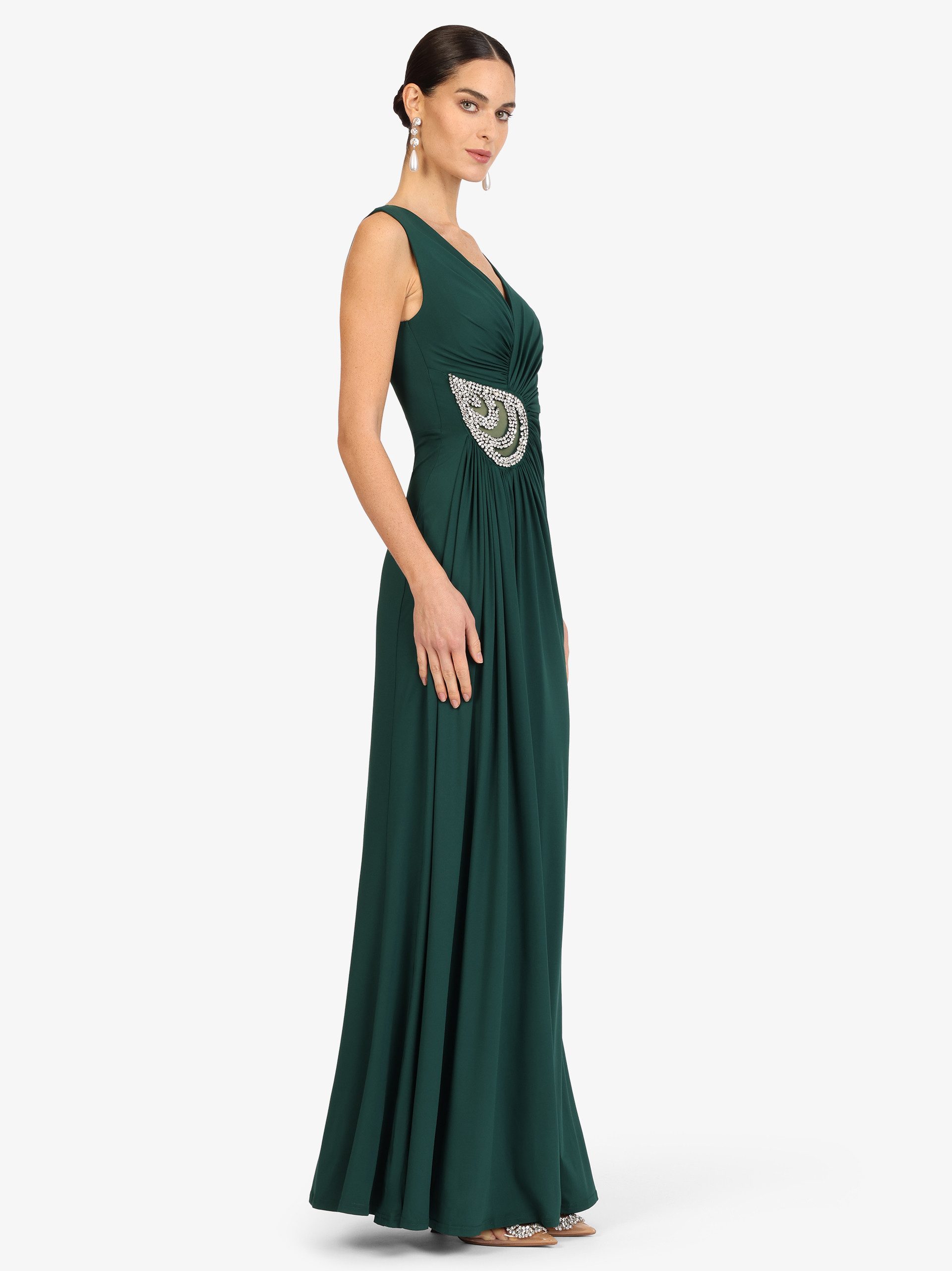 Kraimod Abendkleid mit Drapierung und Zierstein-Detail