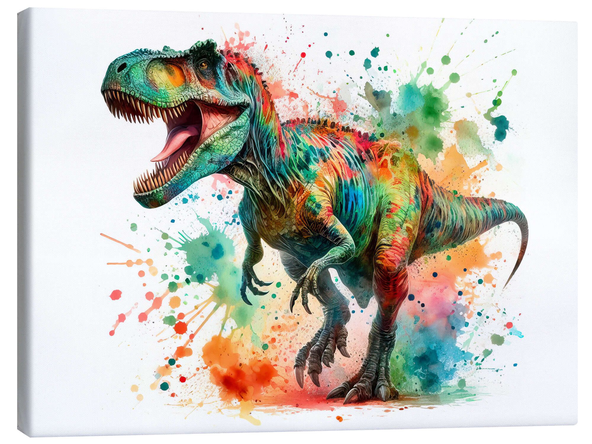 Posterlounge Wandbild Tyrannosaurus Rex in Aquarell II, nobelart, erhältlich als Poster, Leinwandbild, Wandsticker oder Acrylglasbild