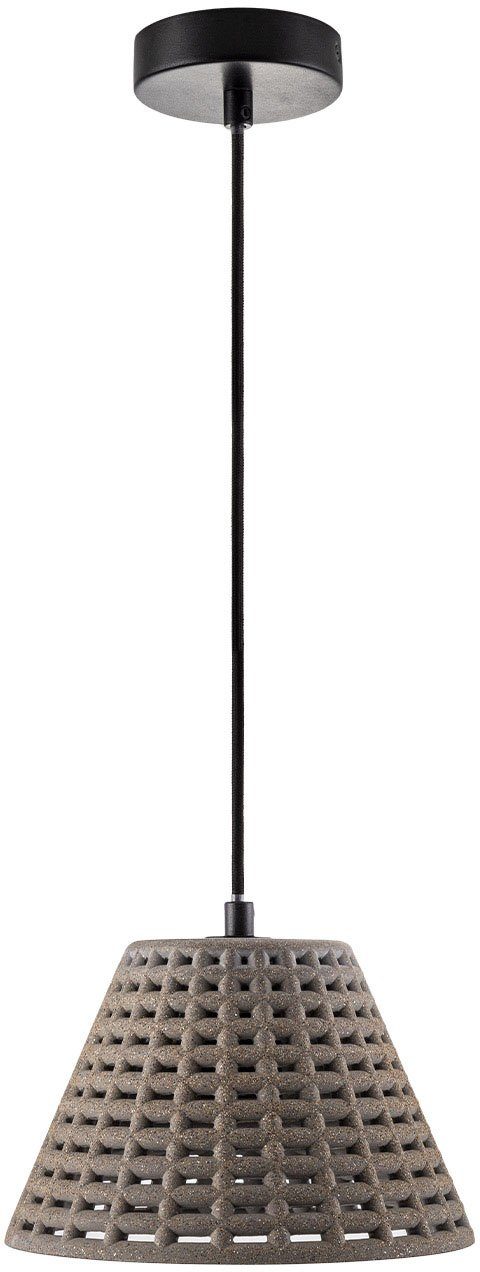 Paco Home Pendelleuchte GITTA, ohne Leuchtmittel, Hängelampe LED, E27 Gitter Lampe Wohnzimmer Esszimmer Küche Beton