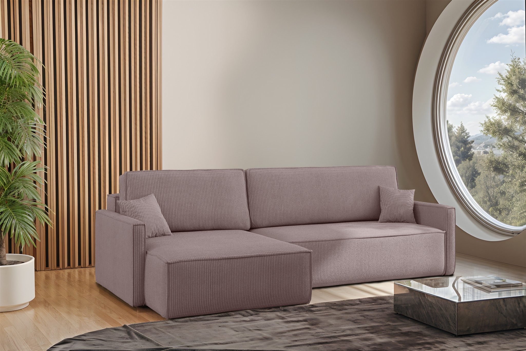 Fun Möbel Ecksofa Schlafsofa Sofa FUN MARIUS in Stoff, inkl. 2 Zierkissen, Inkl. Bettkasten